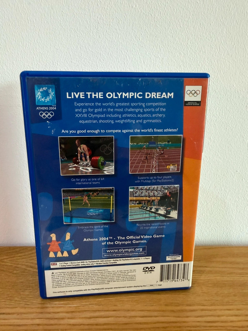 Multiples Athens 2004 PS2 game complete with manual, very good condition, slight surface marks.