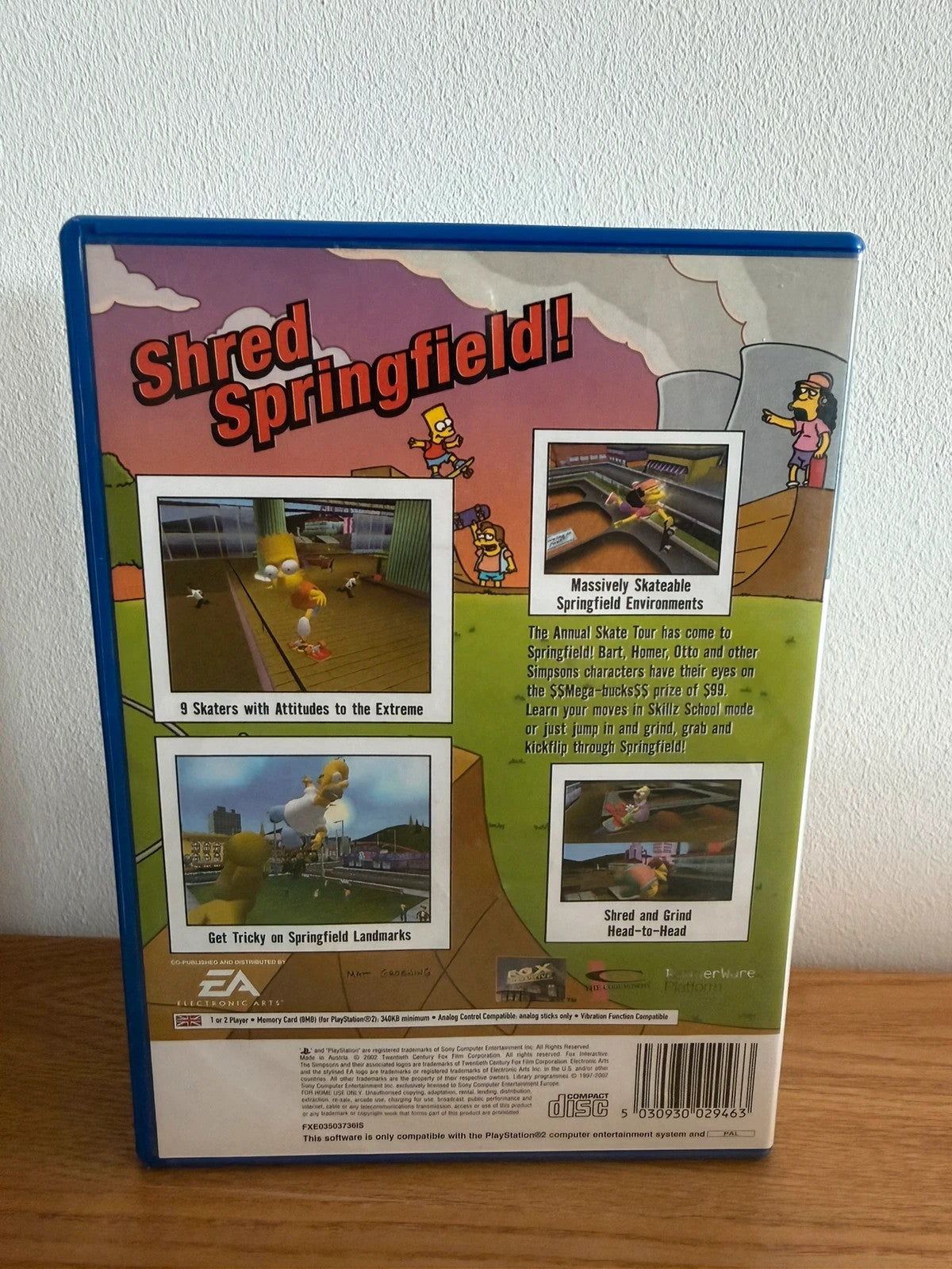 Multiples video game accessory The Simpsons Skateboarding PS2 complete with manual and case.