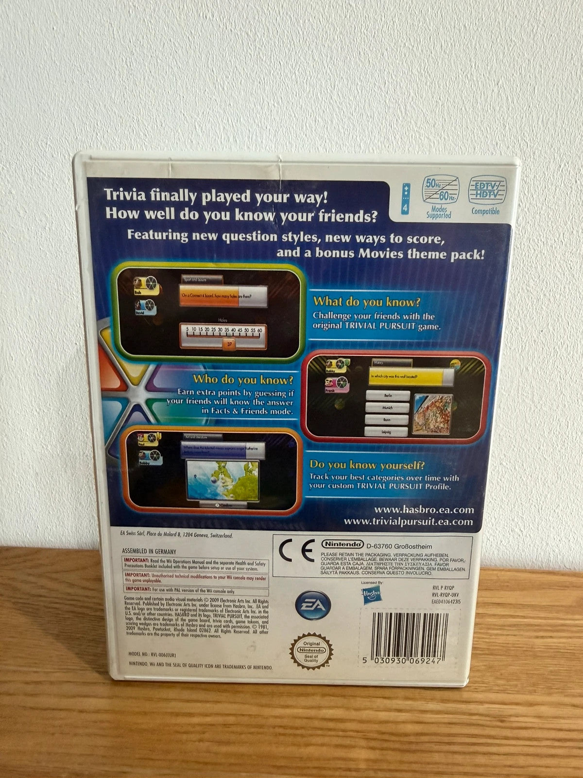 Trivial Pursuit video game for Nintendo Wii complete with manual and case.