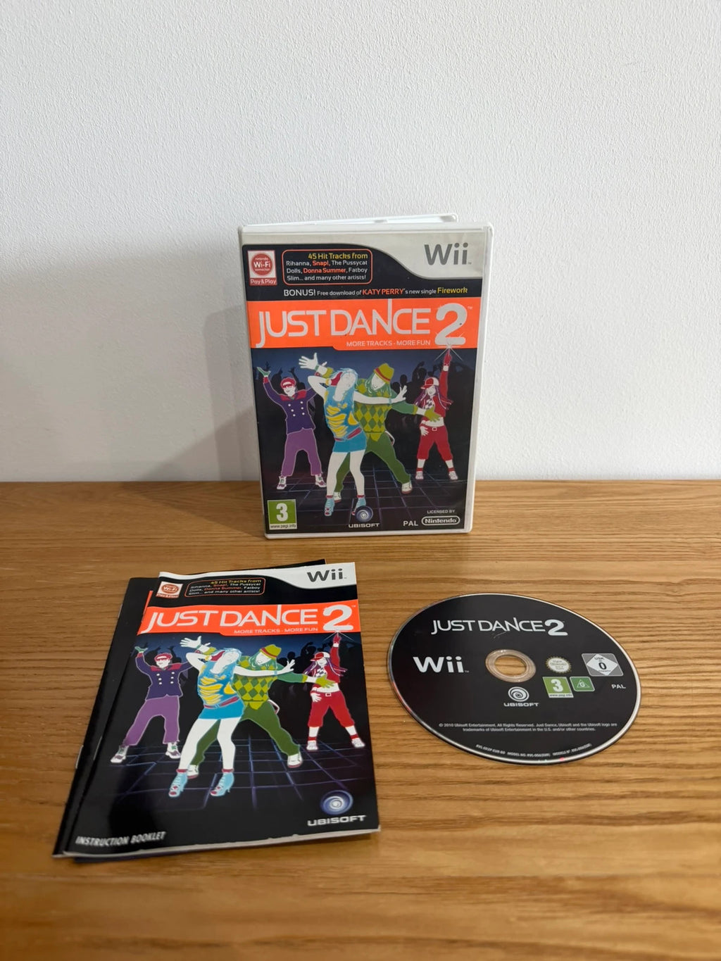 Just Dance 2 video game for Nintendo Wii, complete with case, disc, and manual.