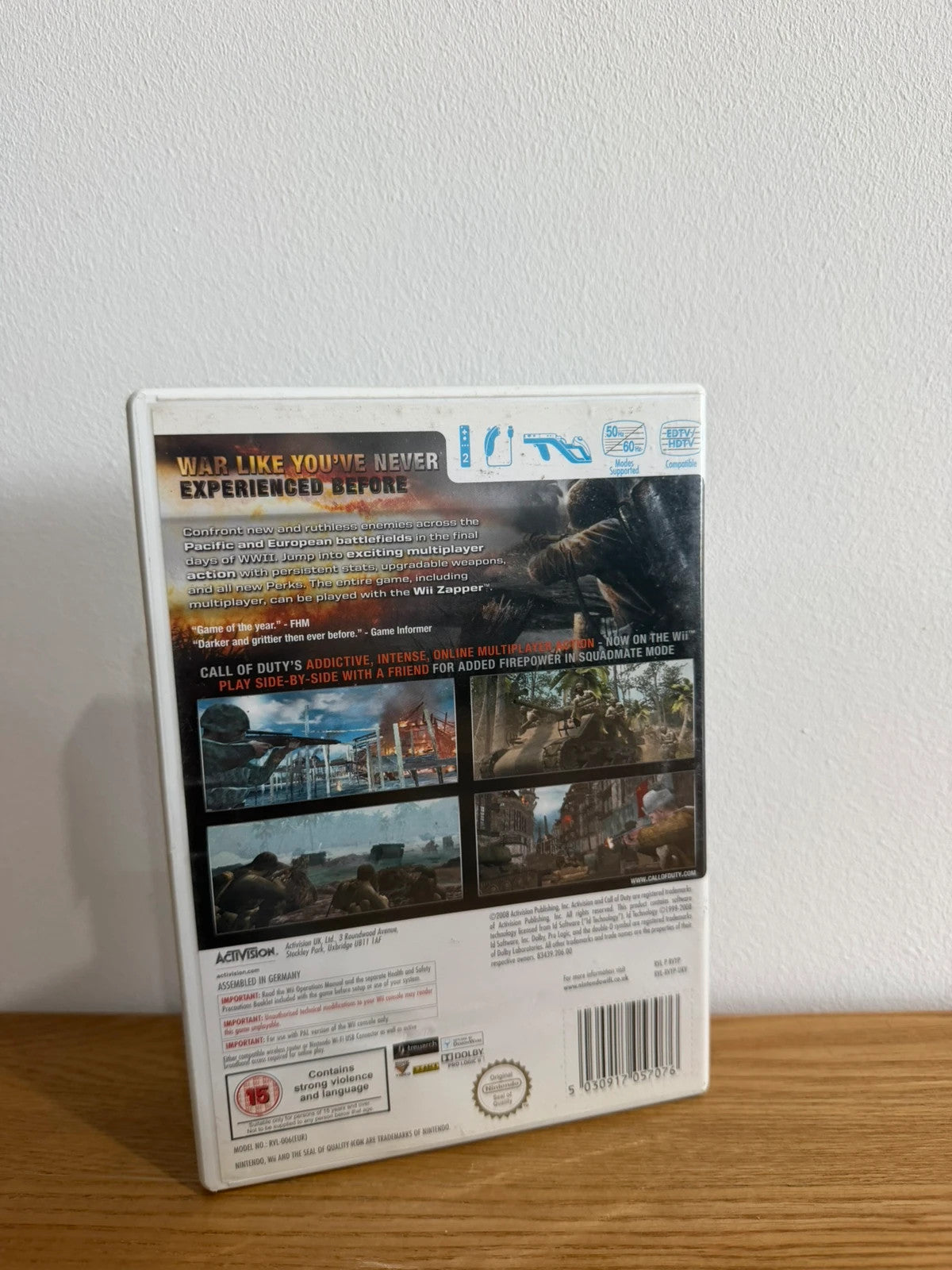 Call Of Duty World At War Nintendo Wii game complete with manual and case.