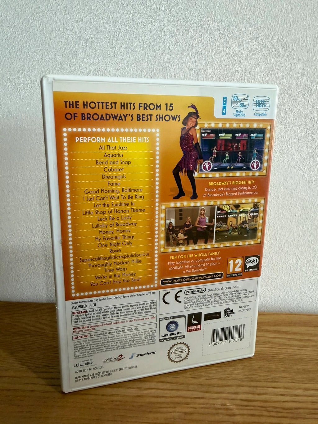 Dance On Broadway Nintendo Wii game complete with case, disc, cover, and manual.
