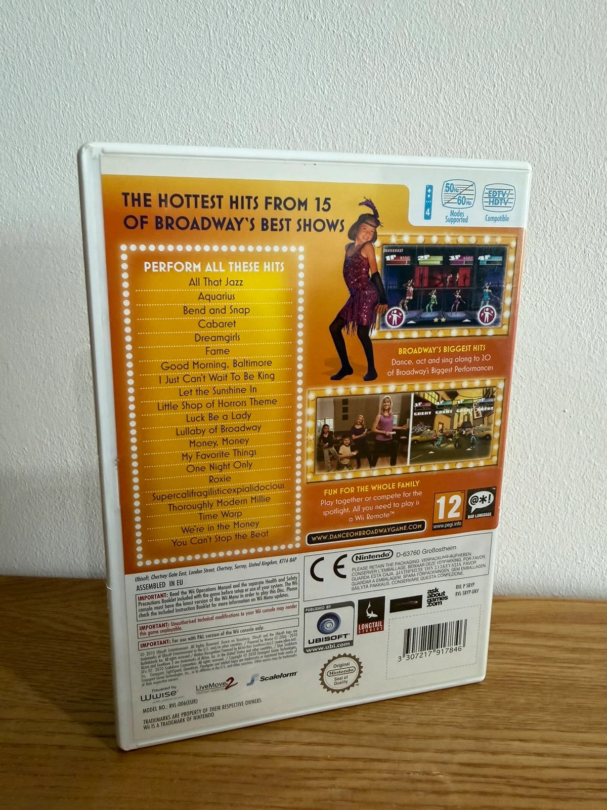 Dance On Broadway Nintendo Wii game complete with case, disc, cover, and manual.