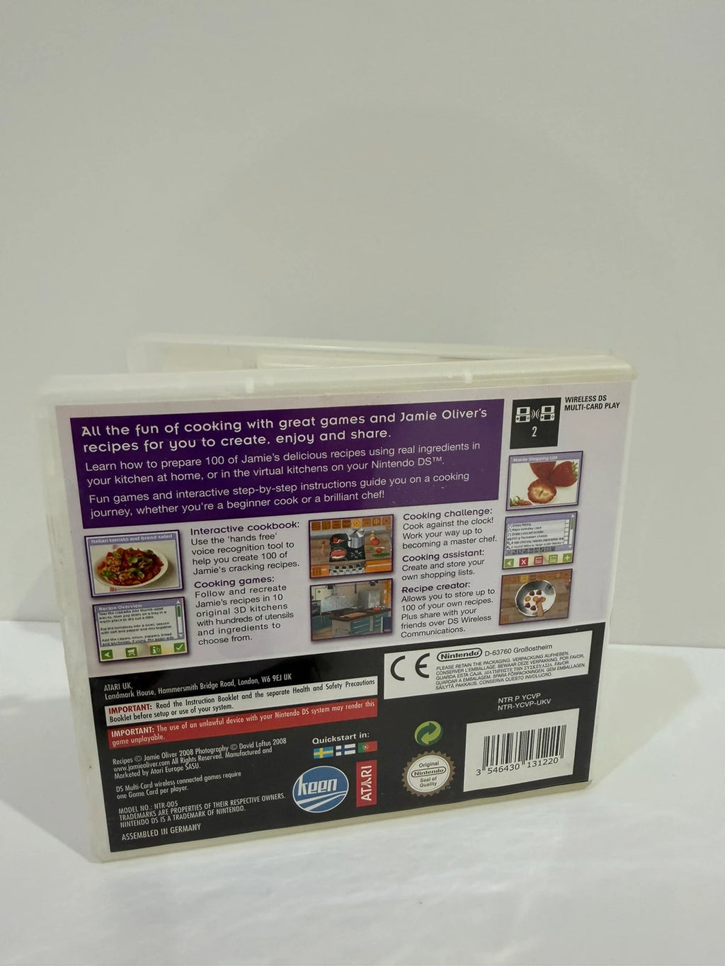 Jamie Oliver green Nintendo DS game with original case, cartridge, and manual.