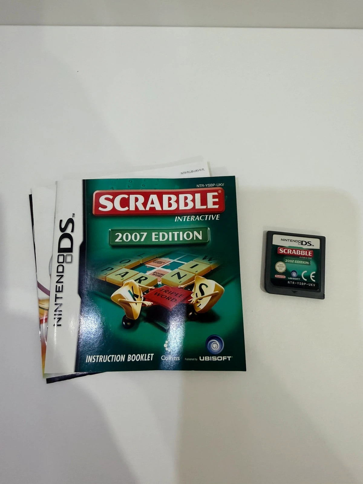 Scrabble 2007 Nintendo DS game cartridge with original case and manual, very good condition.