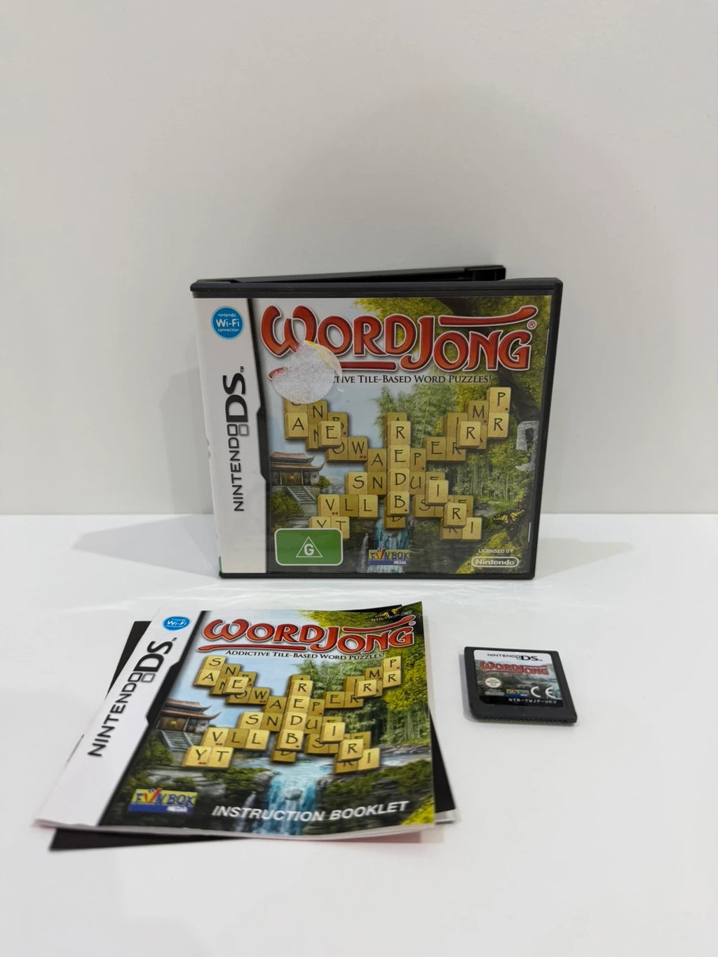 Wordjong Nintendo DS game cartridge with original case and manual, very good condition.