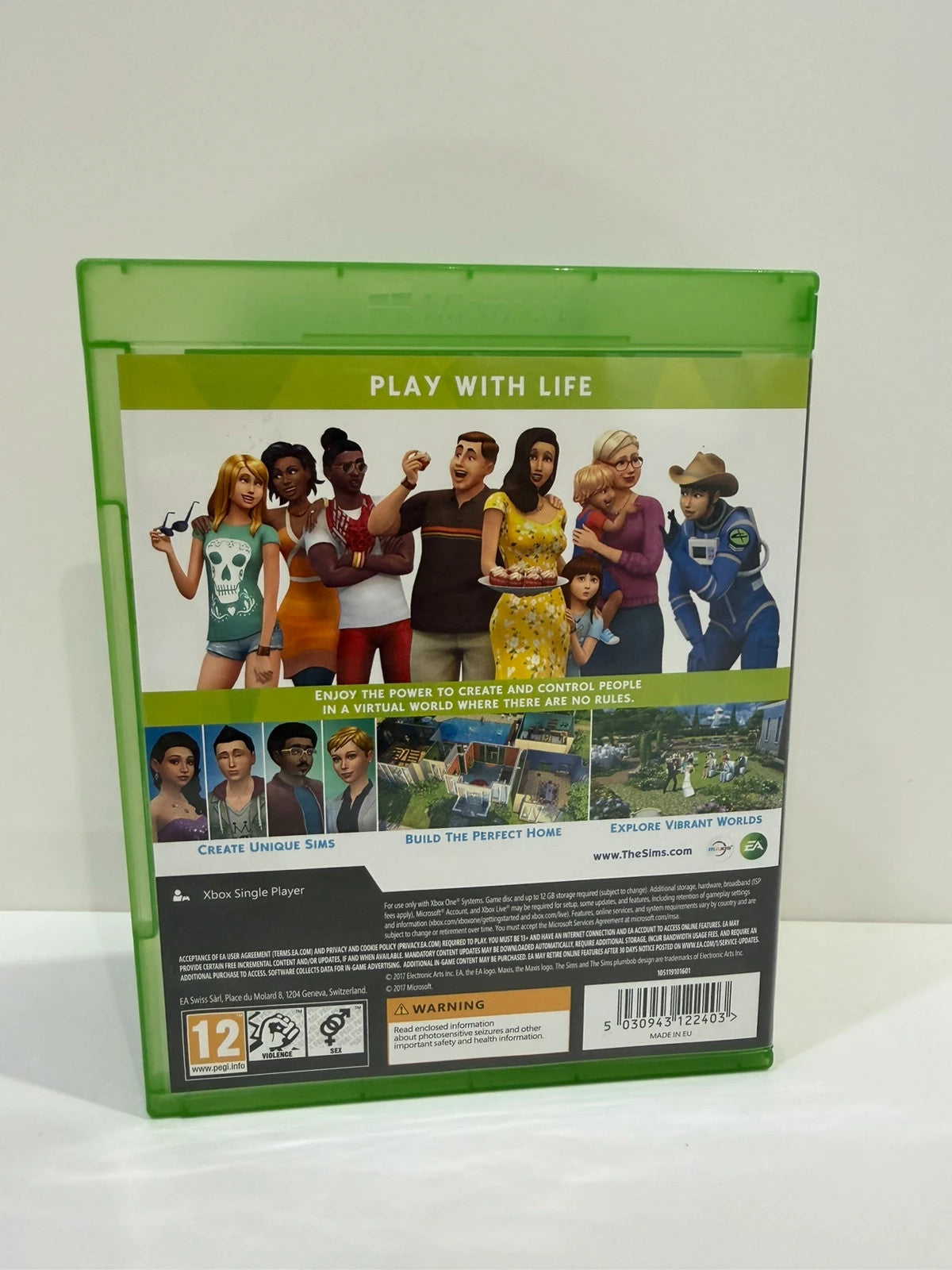 The Sims 4 Xbox One game disc with manual and case in very good condition.
