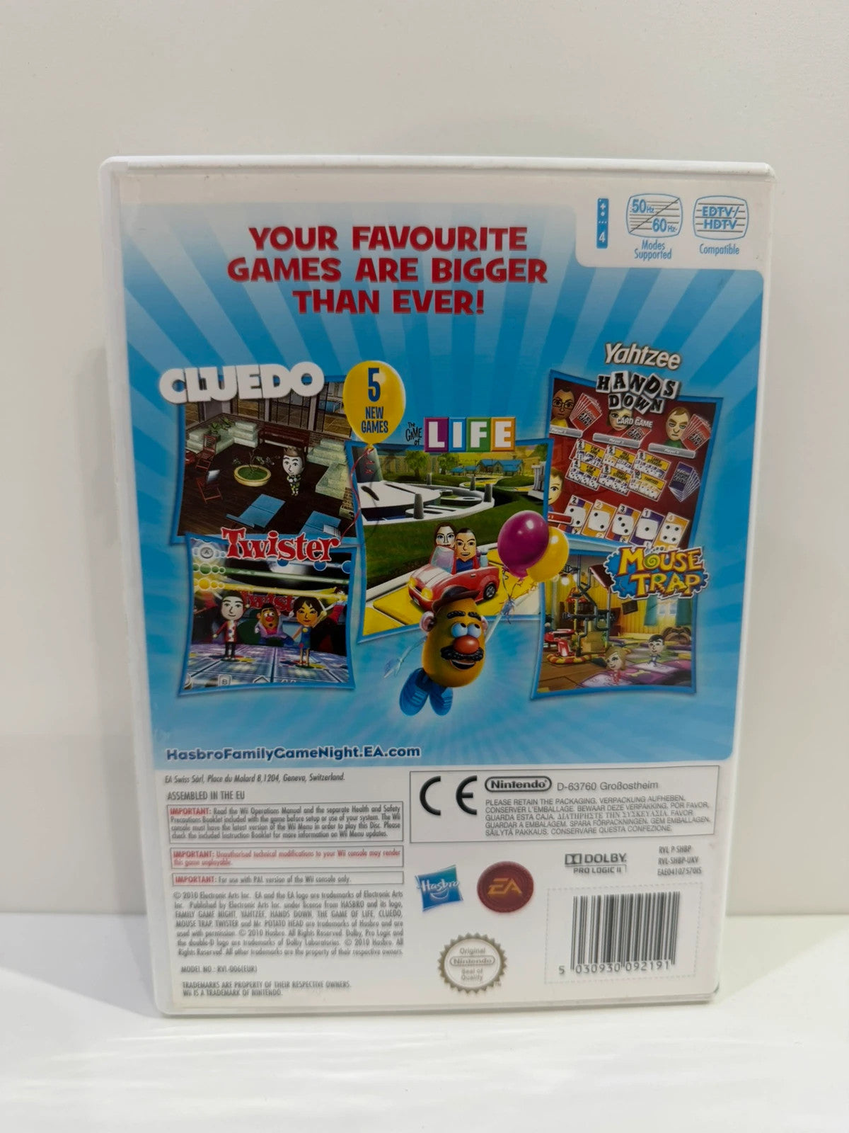 Hasbro Family Game Night 3 video game for Nintendo Wii with disc and case.