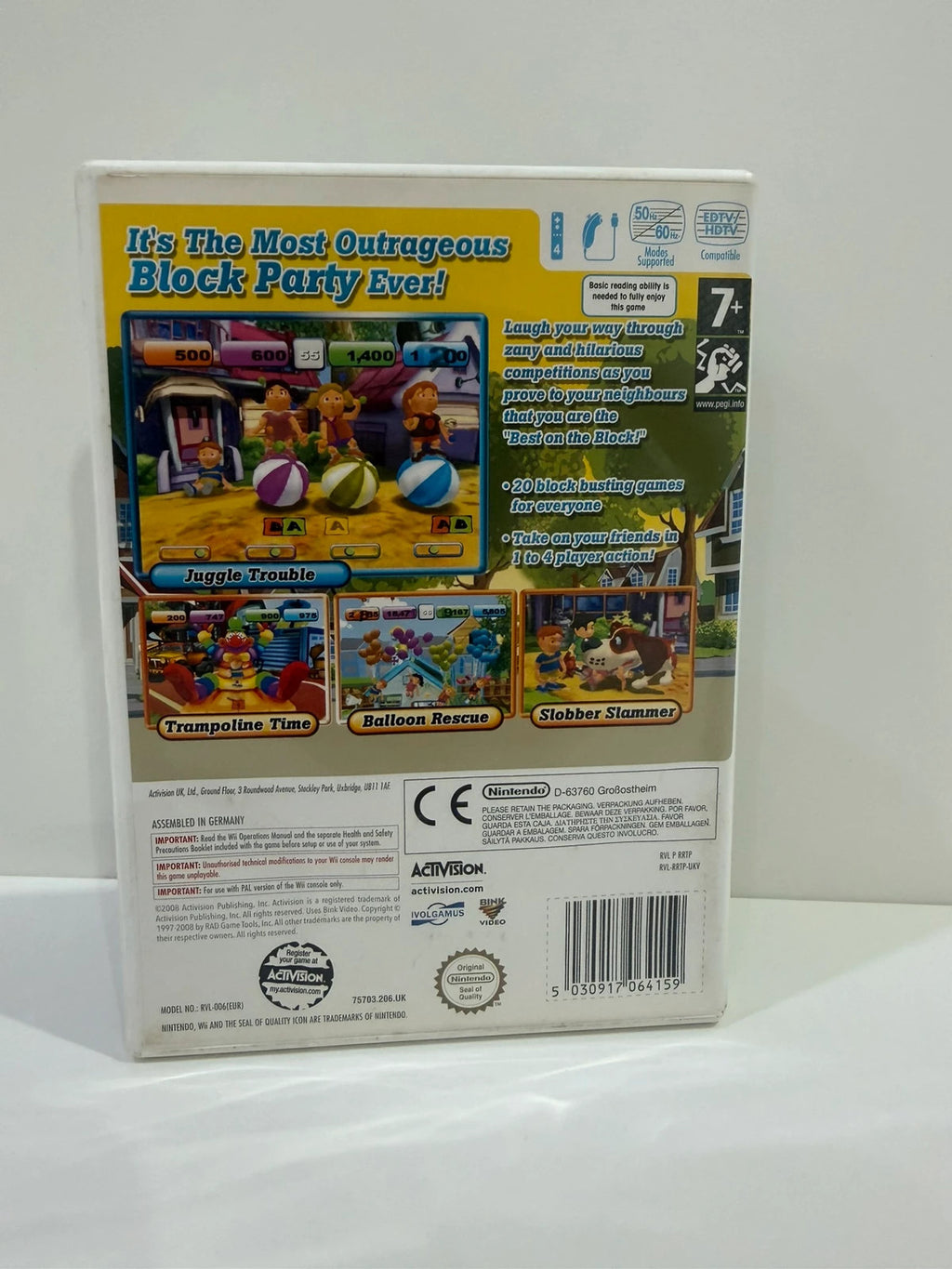 Block Party 20 Games Nintendo Wii complete set with manual and disc in very good condition.