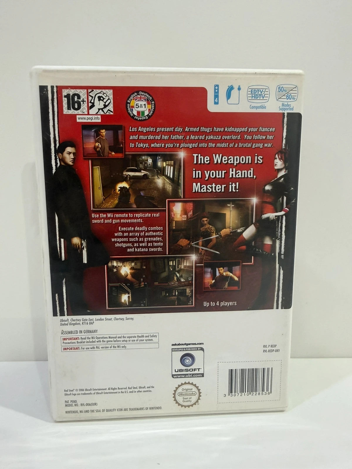 Red Steel Nintendo Wii game red case with manual and disc in very good condition.