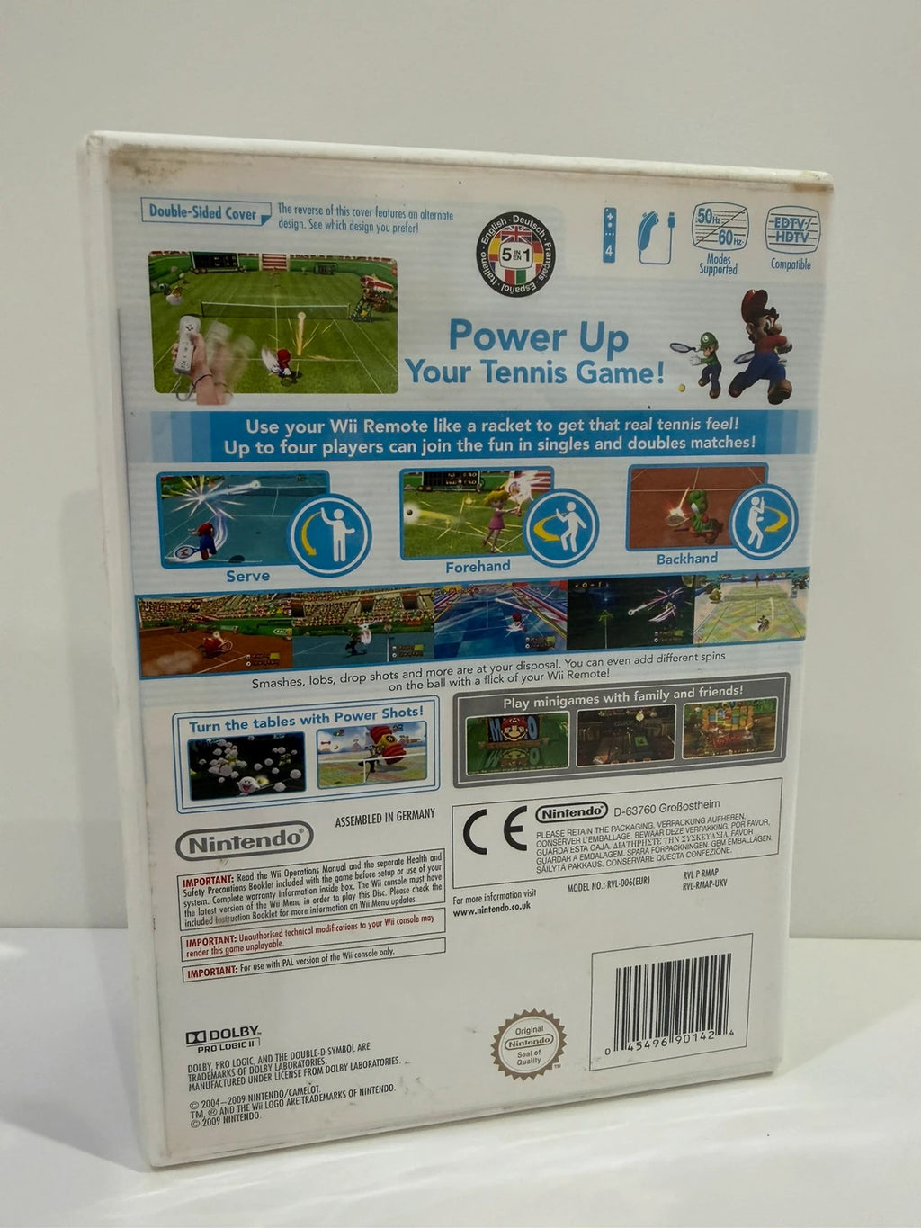 Nintendo Wii Mario Power Tennis game disc with case, cover, and manual included.
