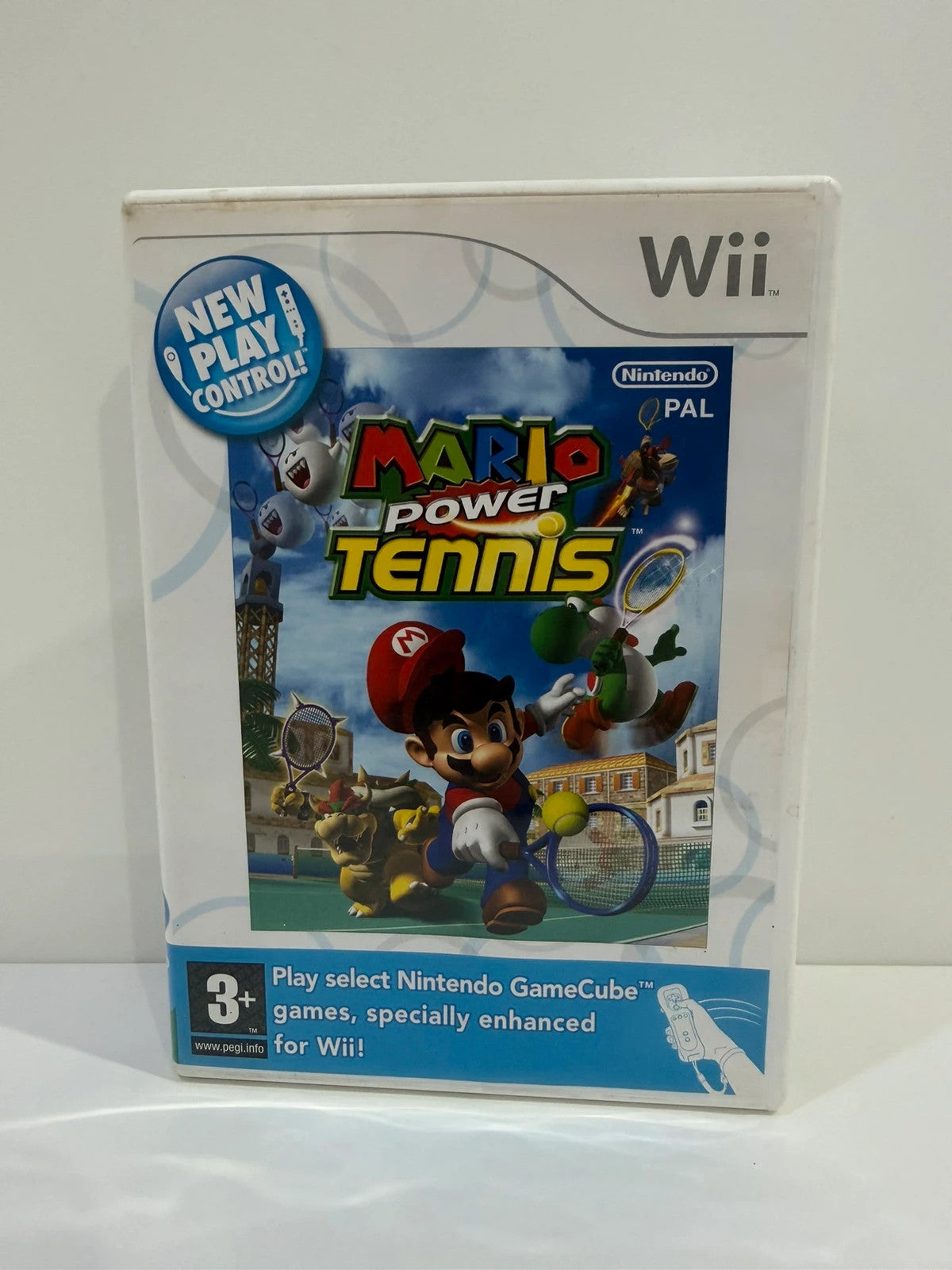 Nintendo Wii Mario Power Tennis game disc with case, cover, and manual included.