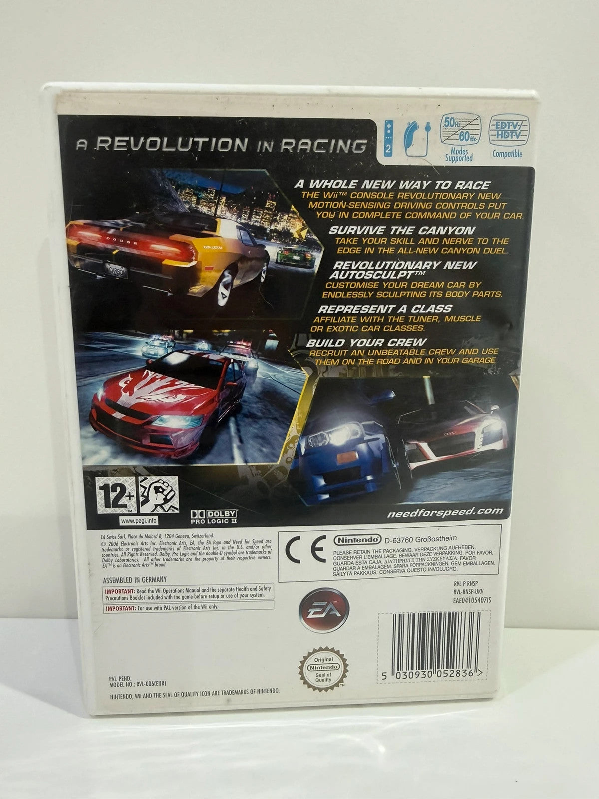 Need For Speed Carbon Nintendo Wii game case with disc and manual in very good condition.