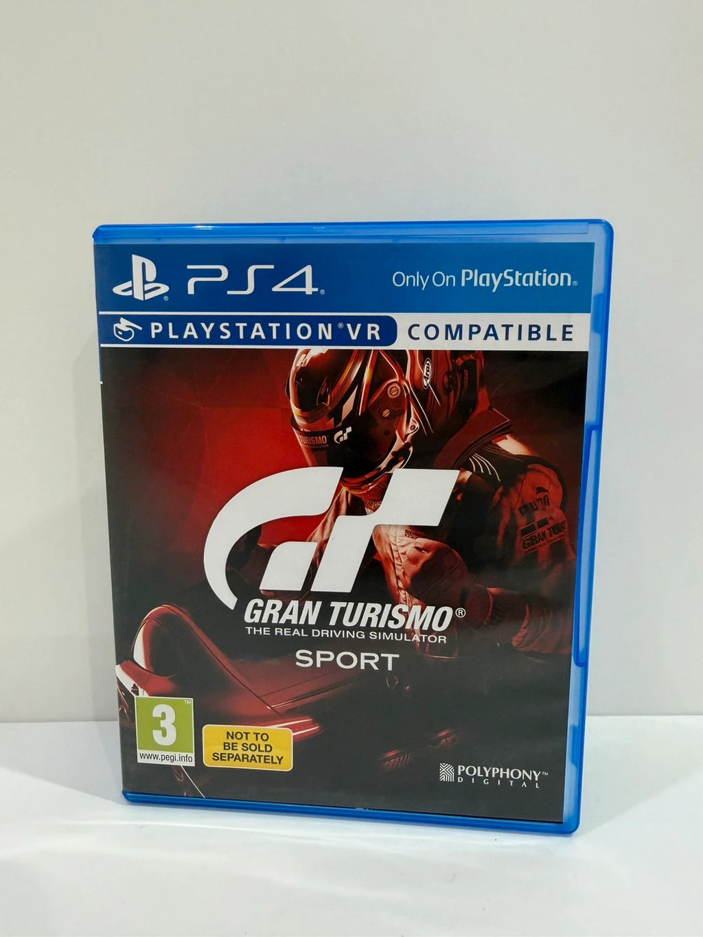 Gran Turismo Sport PS4 game case with disc, manual, and cover in very good condition.