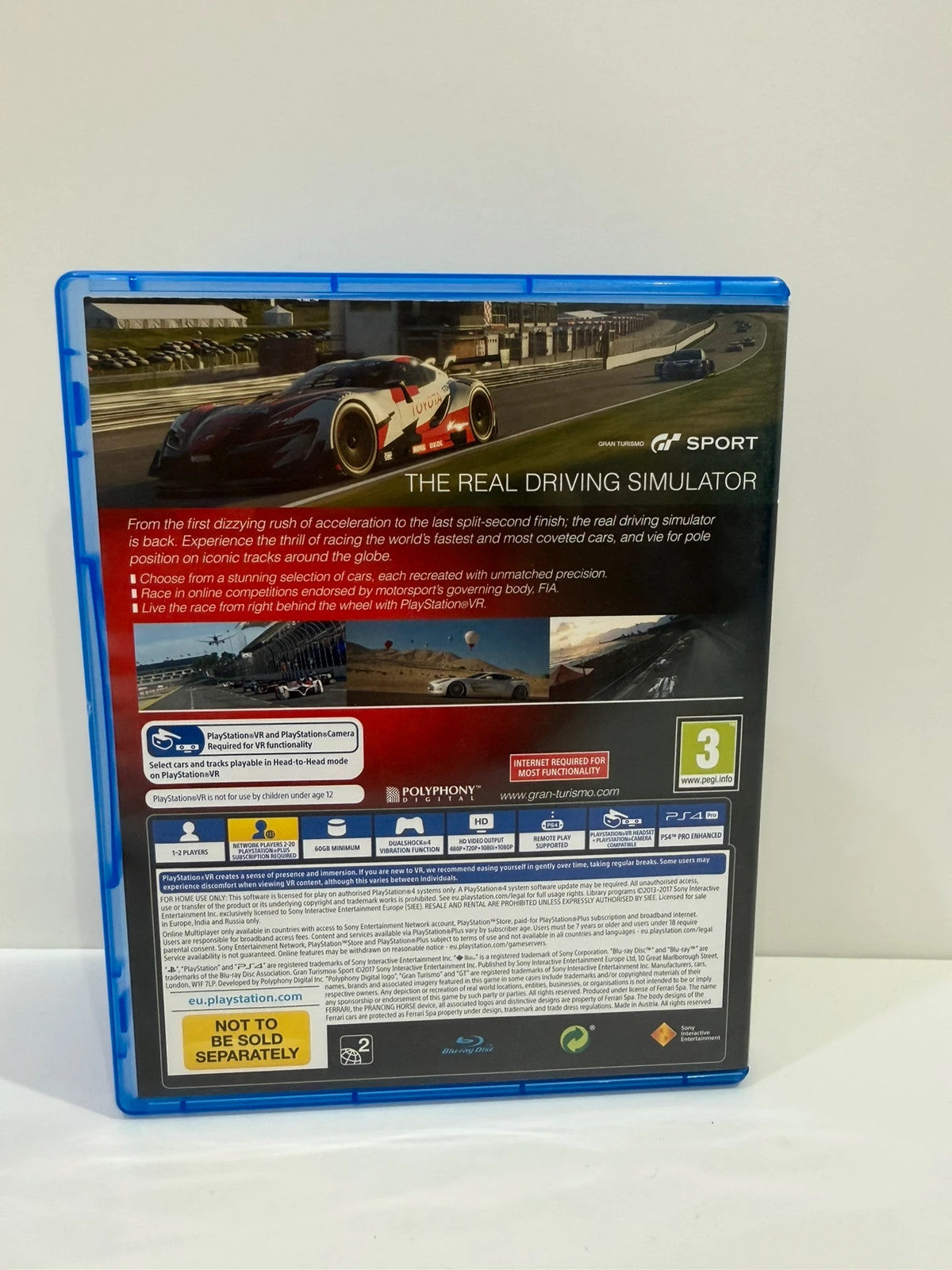 Gran Turismo Sport PS4 game case with disc, manual, and cover in very good condition.