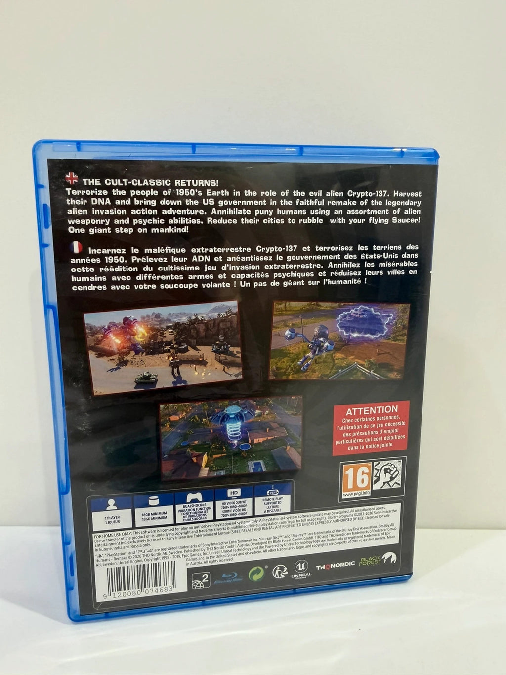Destroy All Humans PS4 game case with cover art and disc in very good condition.