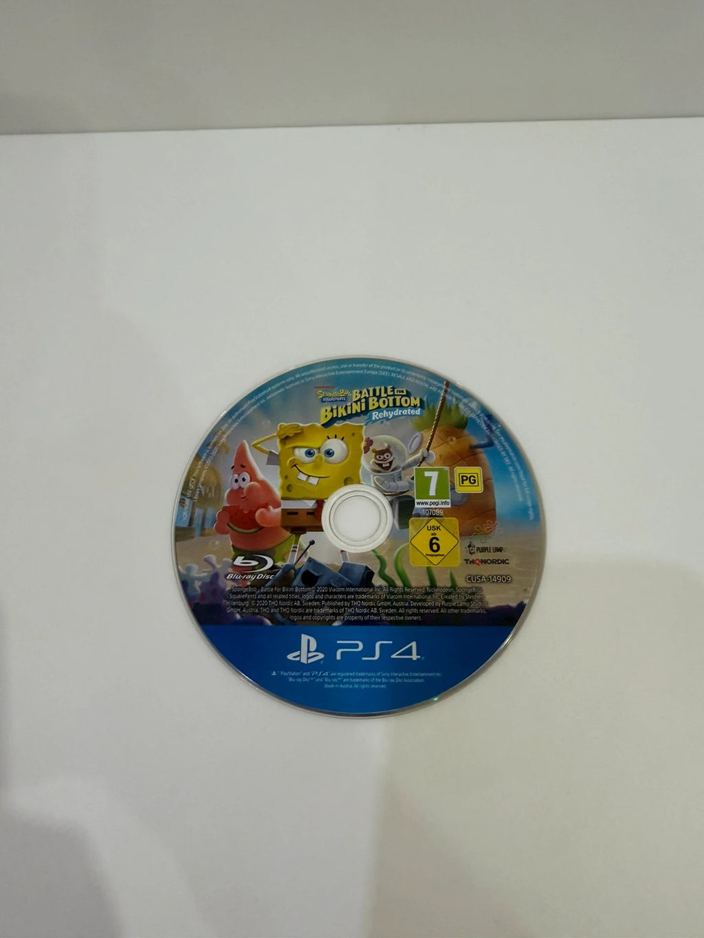 SpongeBob SquarePants PS4 game case with vibrant cover art and disc included.