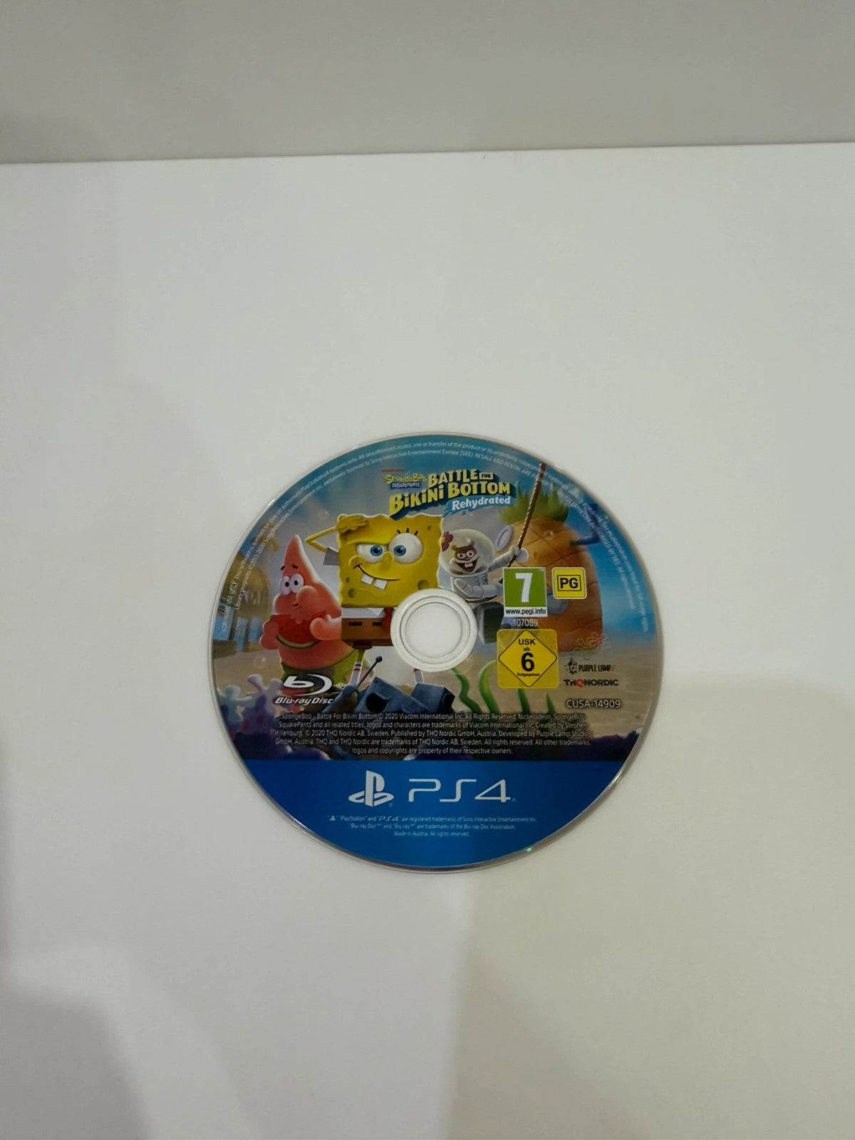 SpongeBob SquarePants PS4 game case with vibrant cover art and disc included.