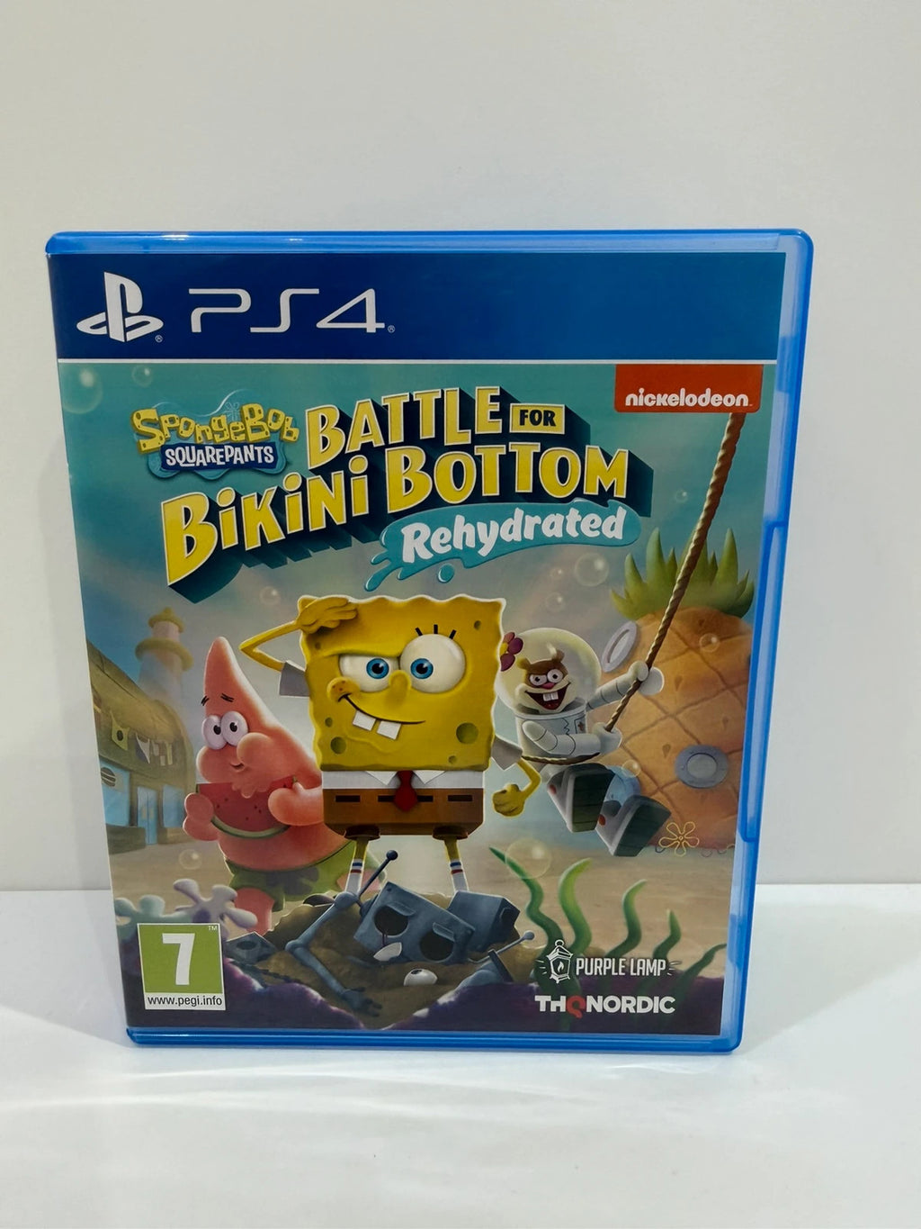 SpongeBob SquarePants PS4 game case with vibrant cover art and disc included.