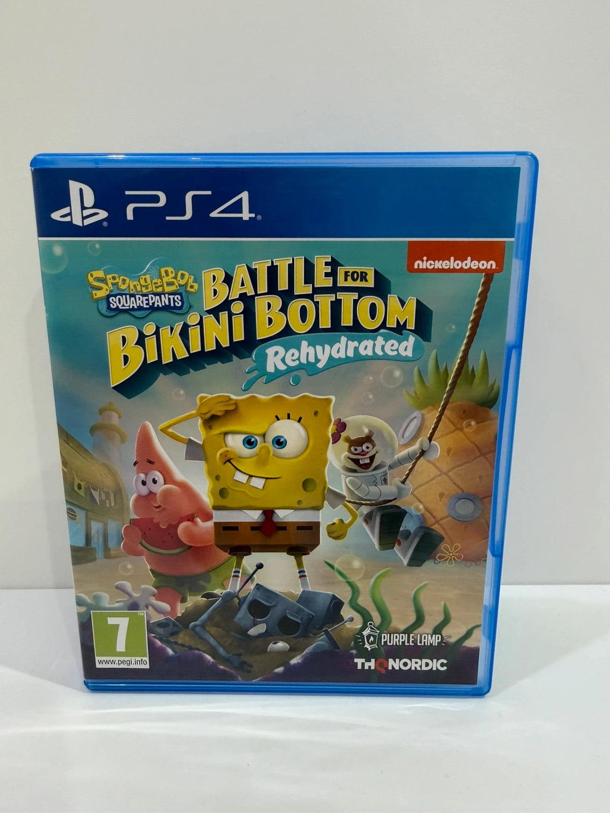 SpongeBob SquarePants PS4 game case with vibrant cover art and disc included.