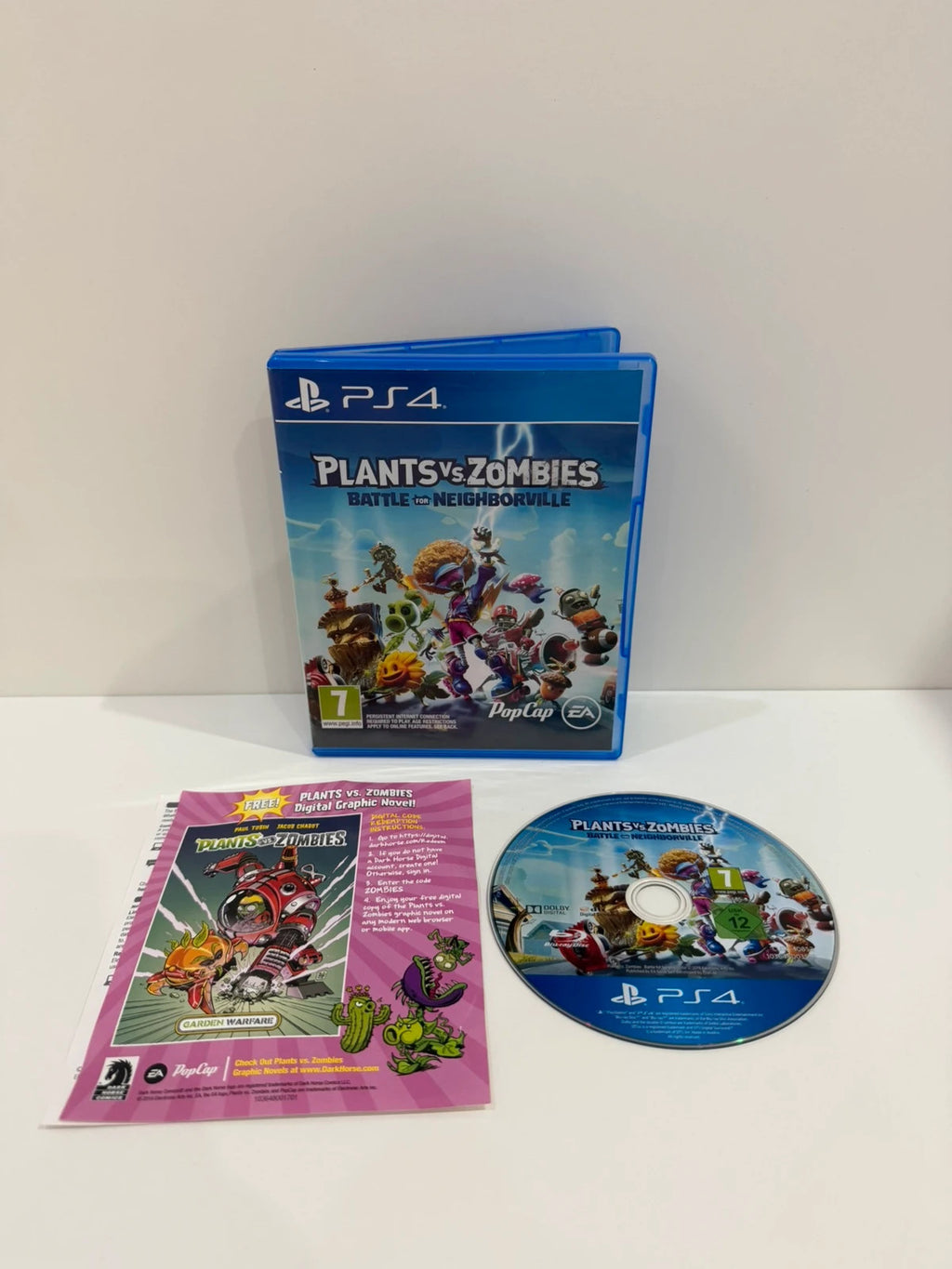 Plants Vs Zombies Battle for Neighborville PS4 game disc and case with vibrant cover art.