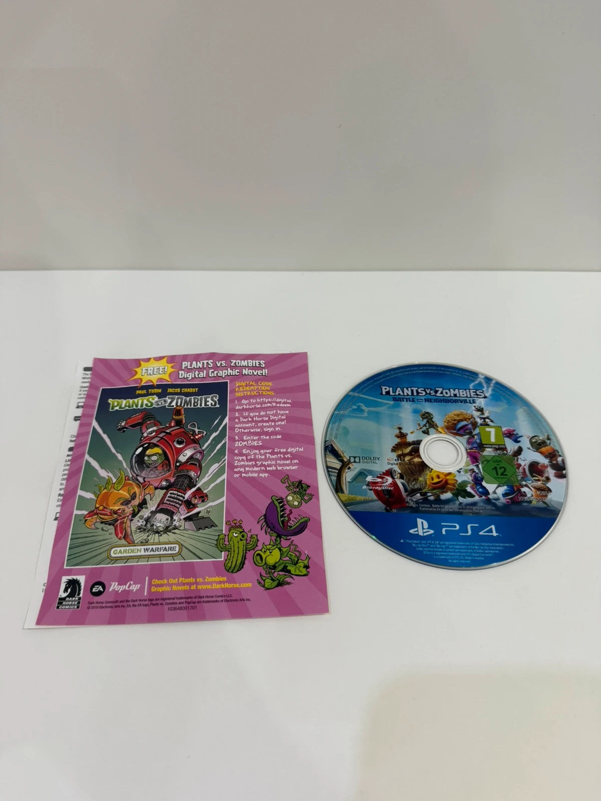 Plants Vs Zombies Battle for Neighborville PS4 game disc and case with vibrant cover art.