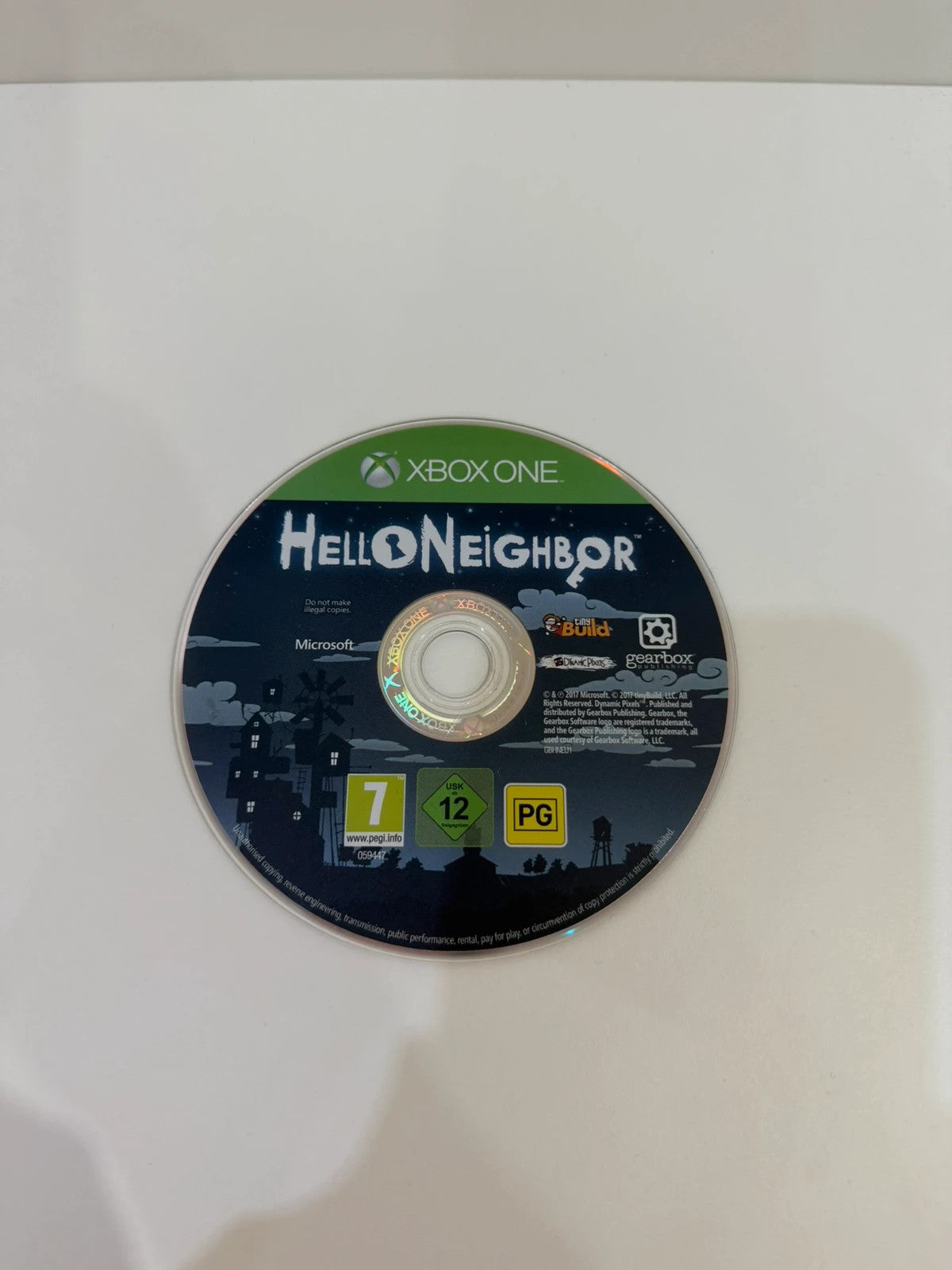 Hello Neighbour Xbox One game disc with case, very good condition, no manual.