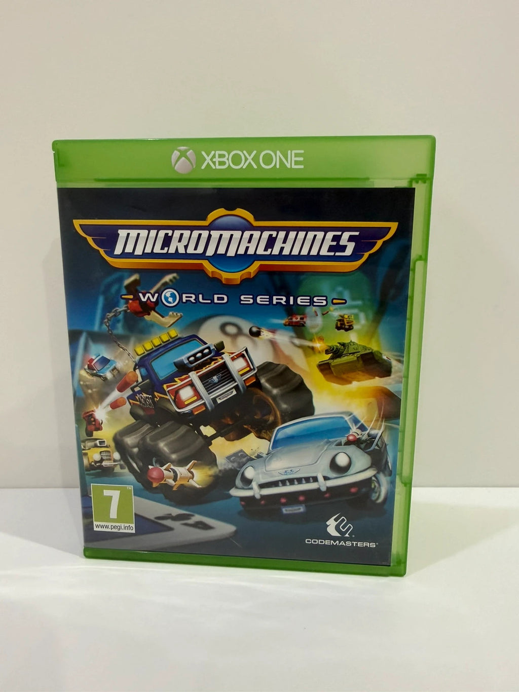 Micro Machines World Series Xbox One game case with disc and manual in very good condition.