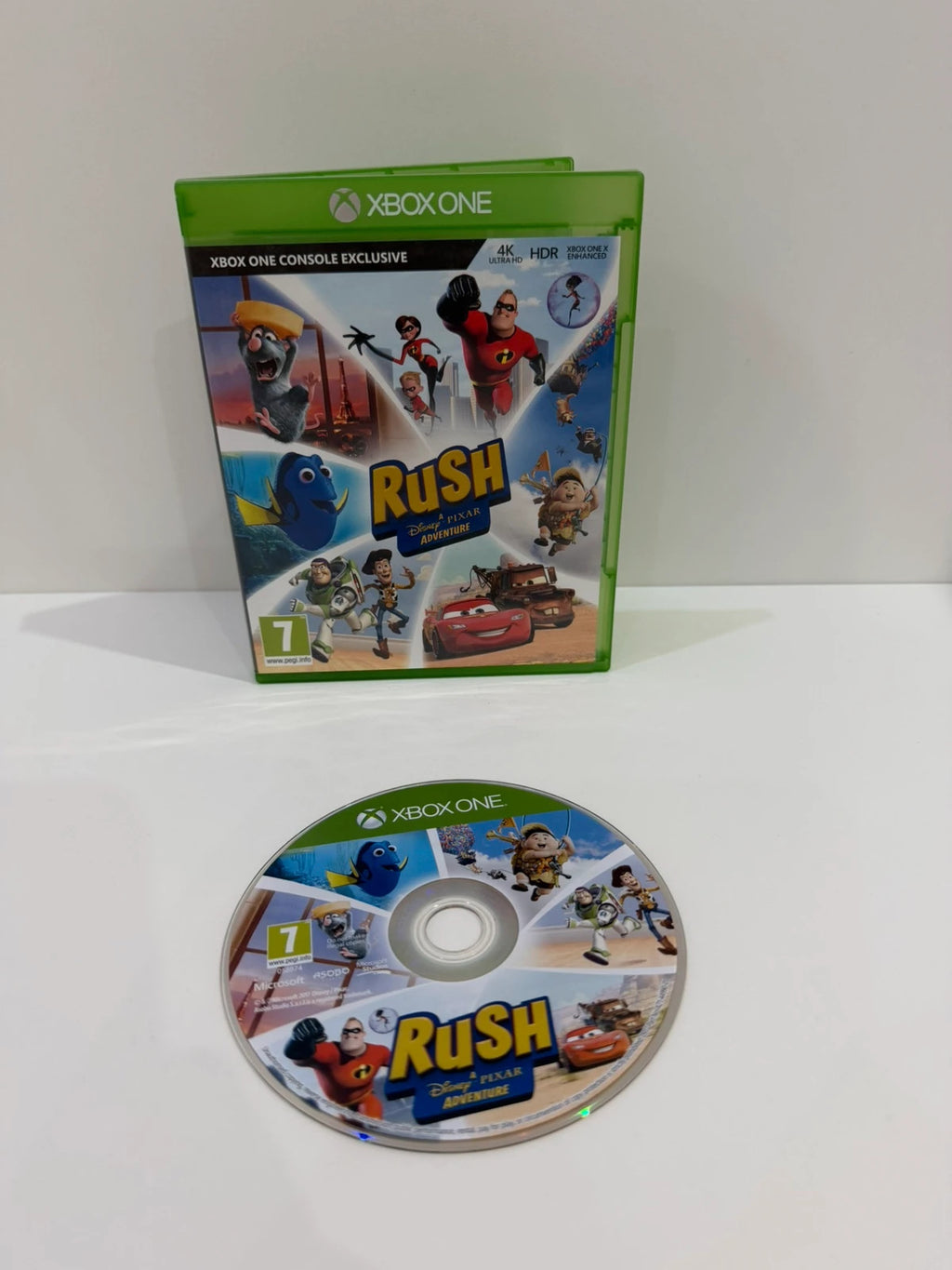 Rush A Disney Pixar Adventure Xbox One game disc and case in very good condition.