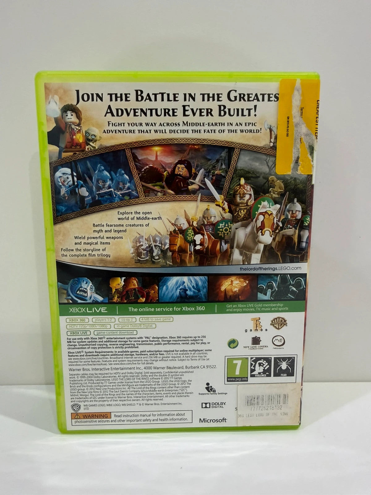 LEGO Lord of the Rings Xbox 360 game complete with case, disc, and manual.