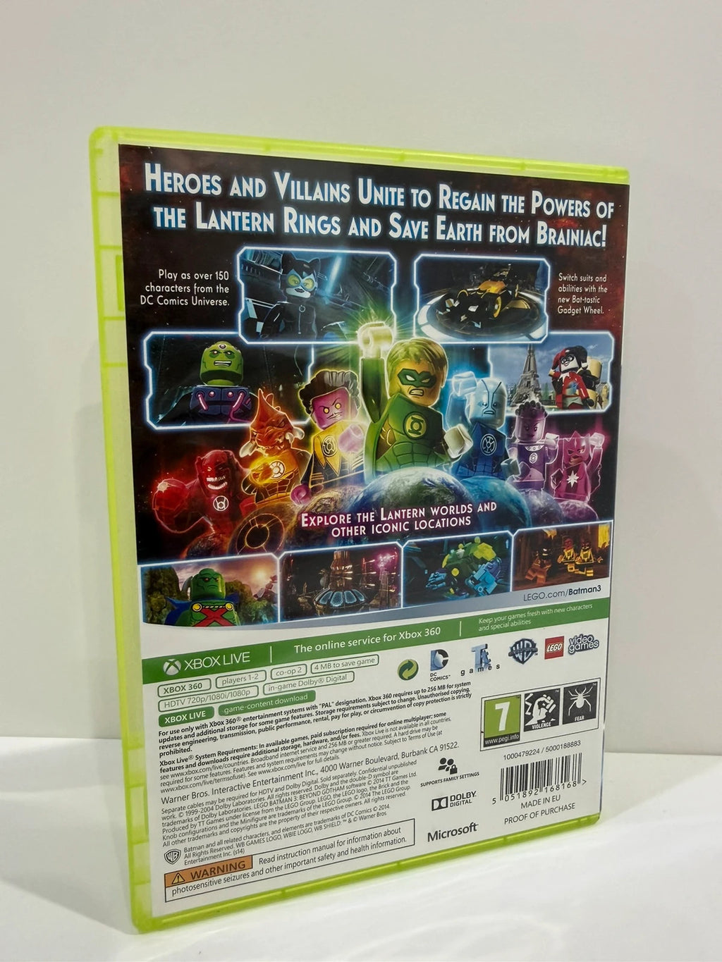LEGO Batman 3 Xbox 360 game complete with case, disc, cover, and manual.