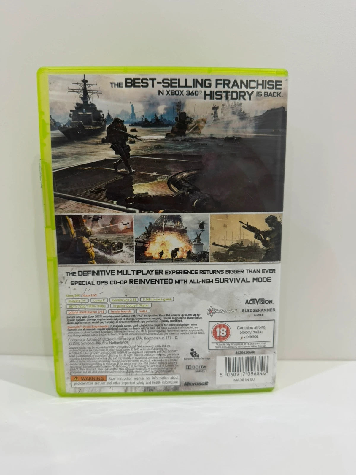 Call of Duty Modern Warfare 3 Xbox 360 game complete with manual and case.