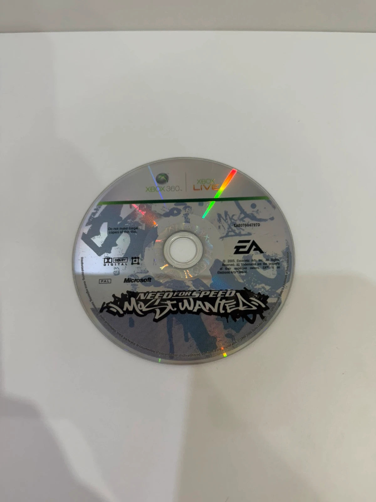 Need For Speed Most Wanted Xbox 360 game disc and case, 2005 release, very good condition.