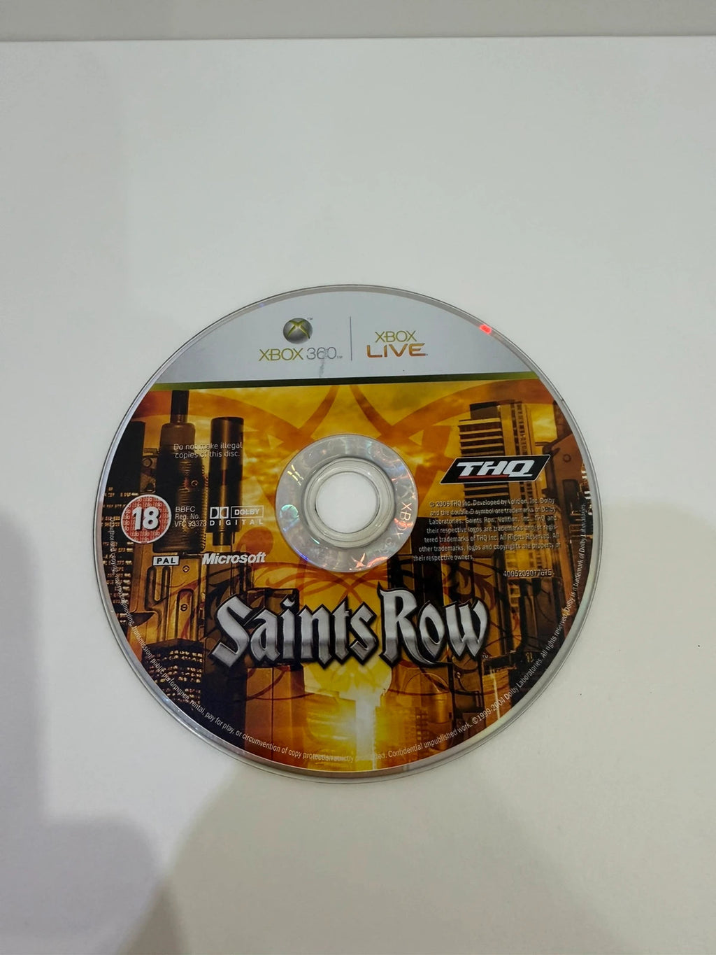 Saints Row Xbox 360 game disc, very good condition with light signs of use.