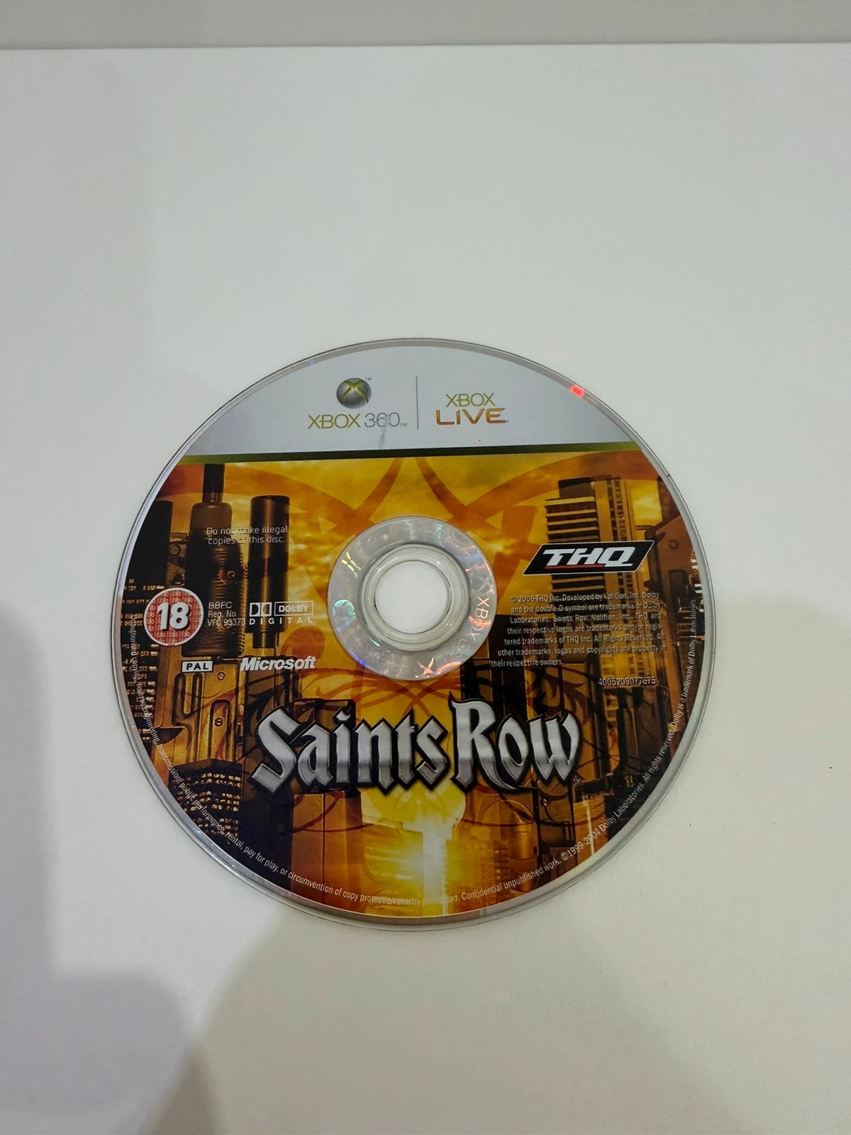 Saints Row Xbox 360 game disc, very good condition with light signs of use.