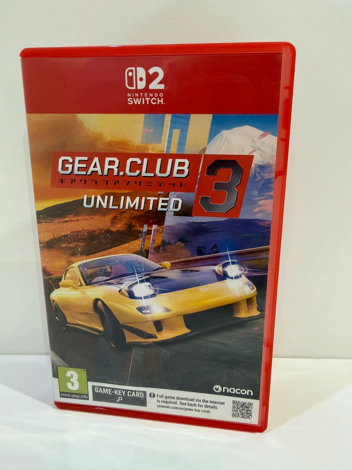 Gear Club Unlimited 3 video game cartridge and case for Nintendo Switch 2, very good condition.