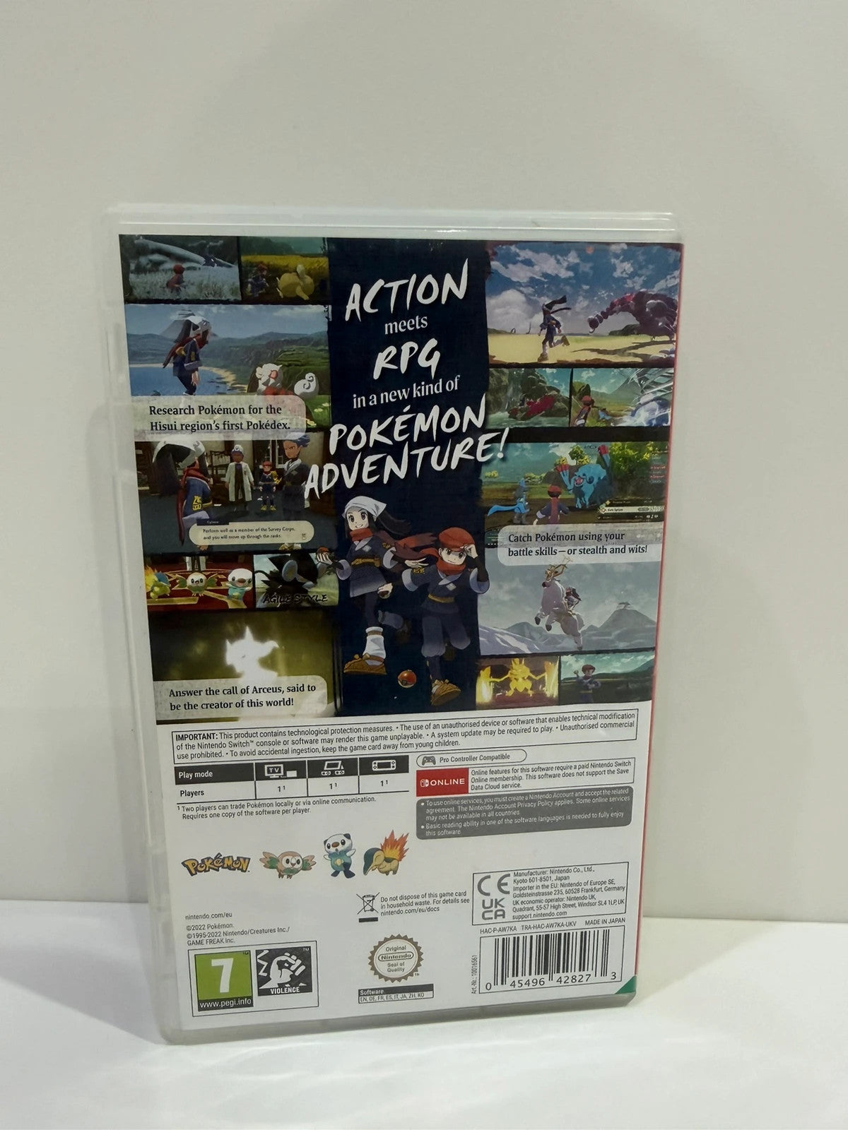 Nintendo Switch Pokémon Legends: Arceus game cartridge and case, very good condition.