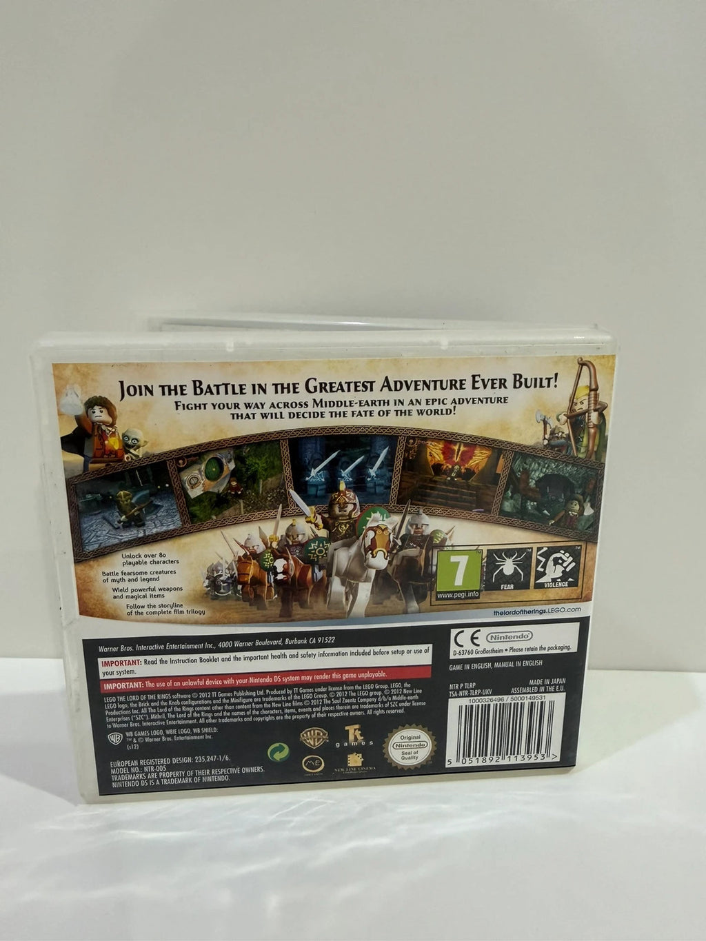 LEGO Lord of the Rings Nintendo DS game cartridge and case in very good condition.