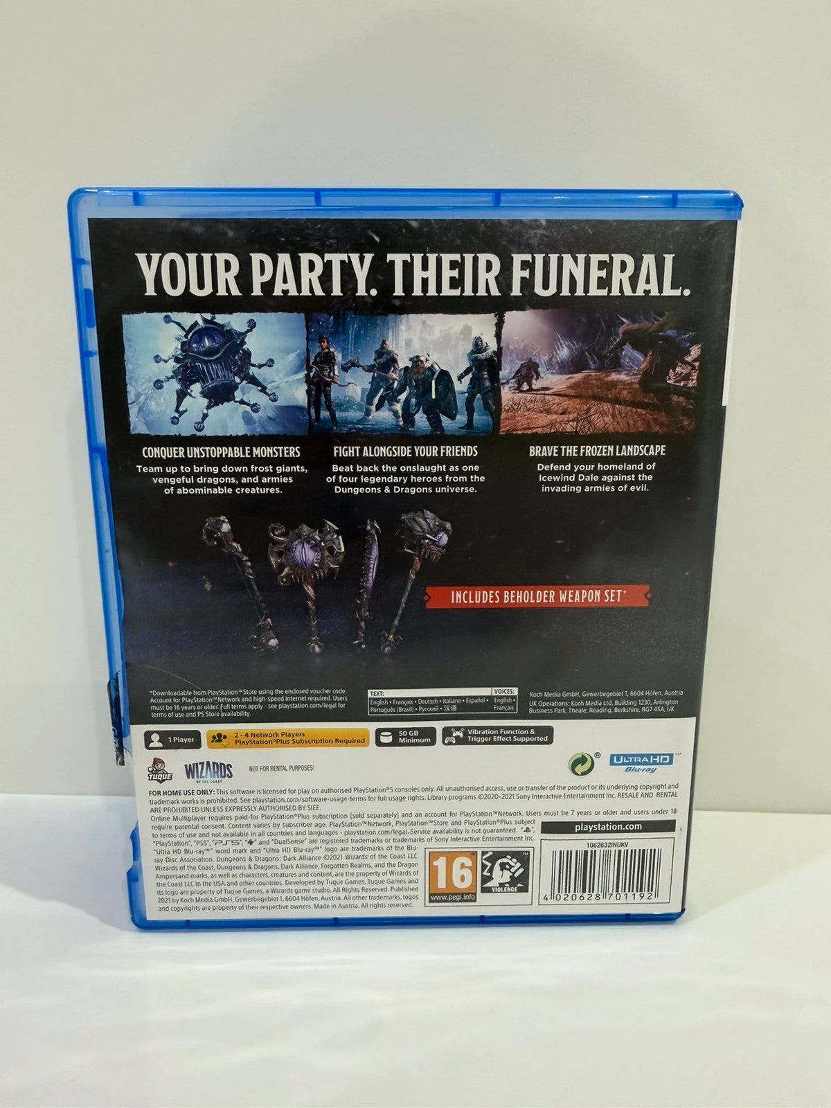 Dungeons & Dragons Dark Alliance PS5 game case with disc, light wear on cover.