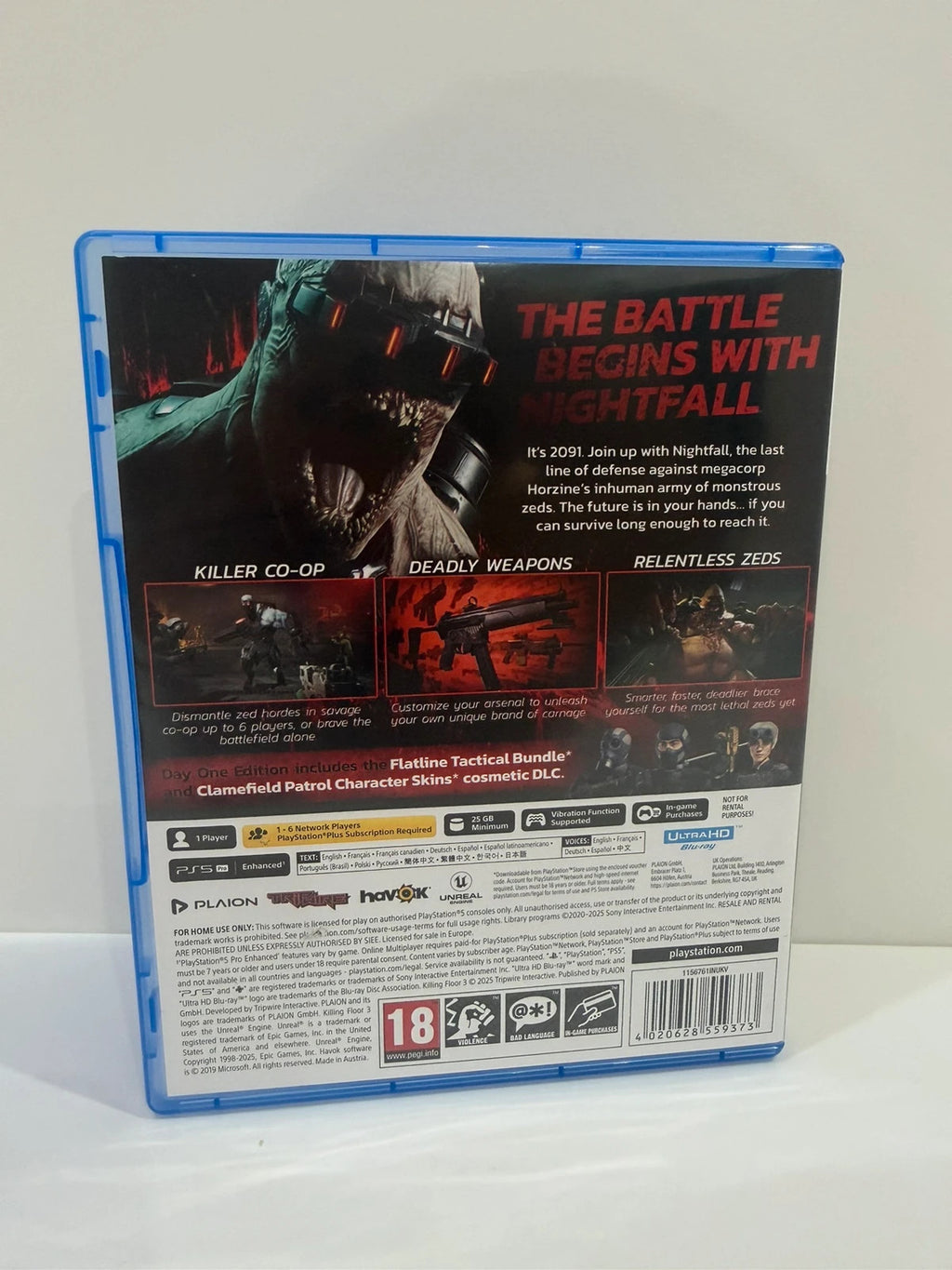Killing Floor 3 PS5 game disc and case with vibrant cover art, no manual.