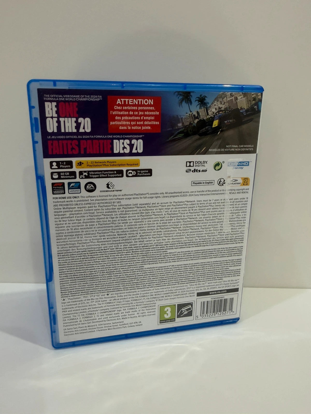 F1 24 PlayStation 5 game disc with case, very good condition, no manual included.