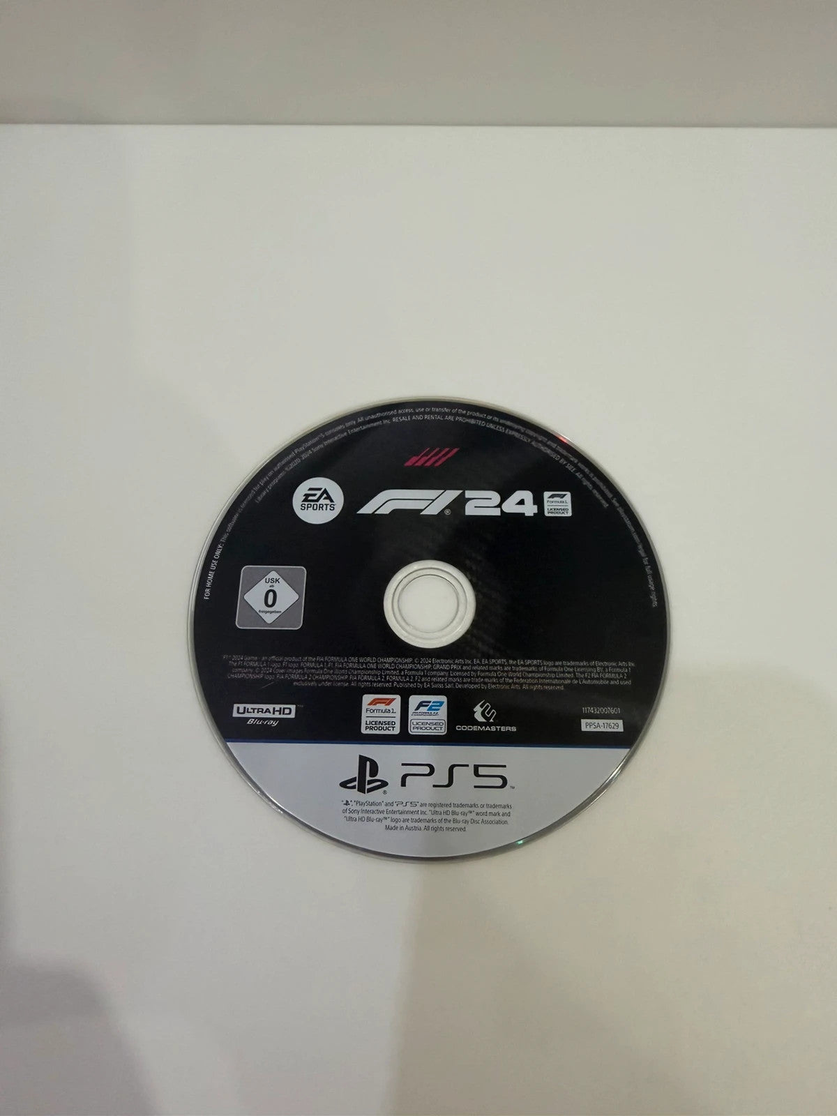 F1 24 PlayStation 5 game disc with case, very good condition, no manual included.