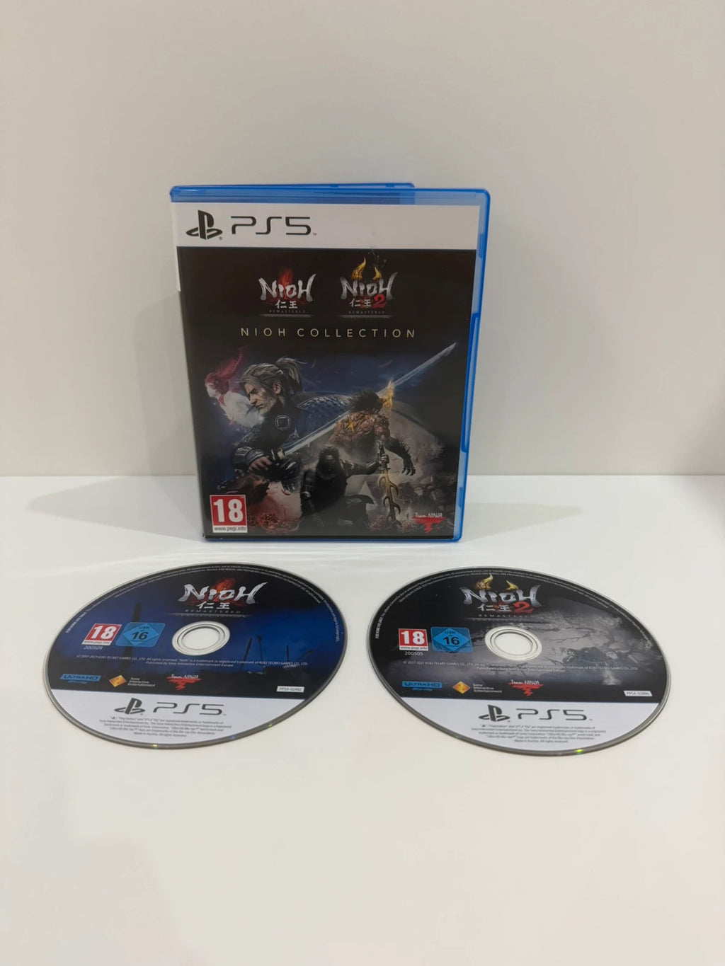 The Nioh Collection PS5 game case with cover art and two discs.