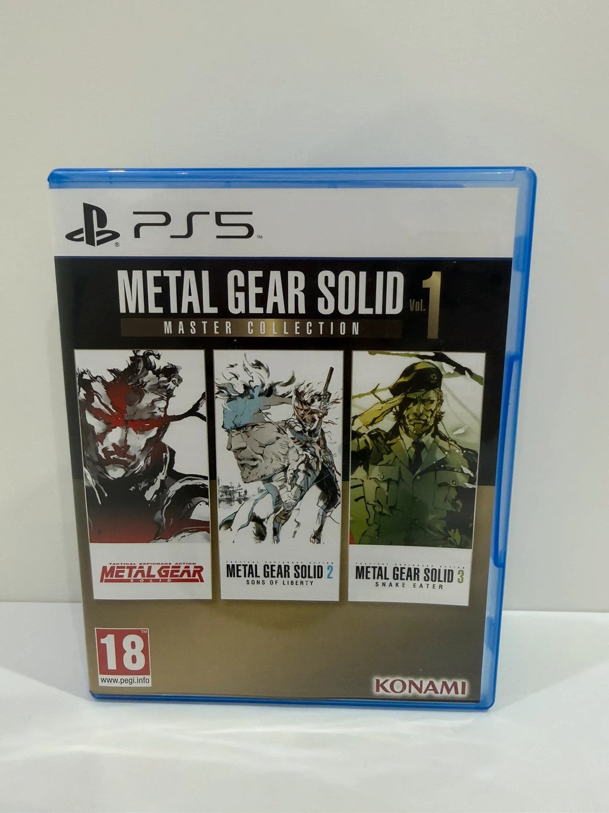 Metal Gear Solid Master Collection Volume 1 PS5 game case with disc and cover art.