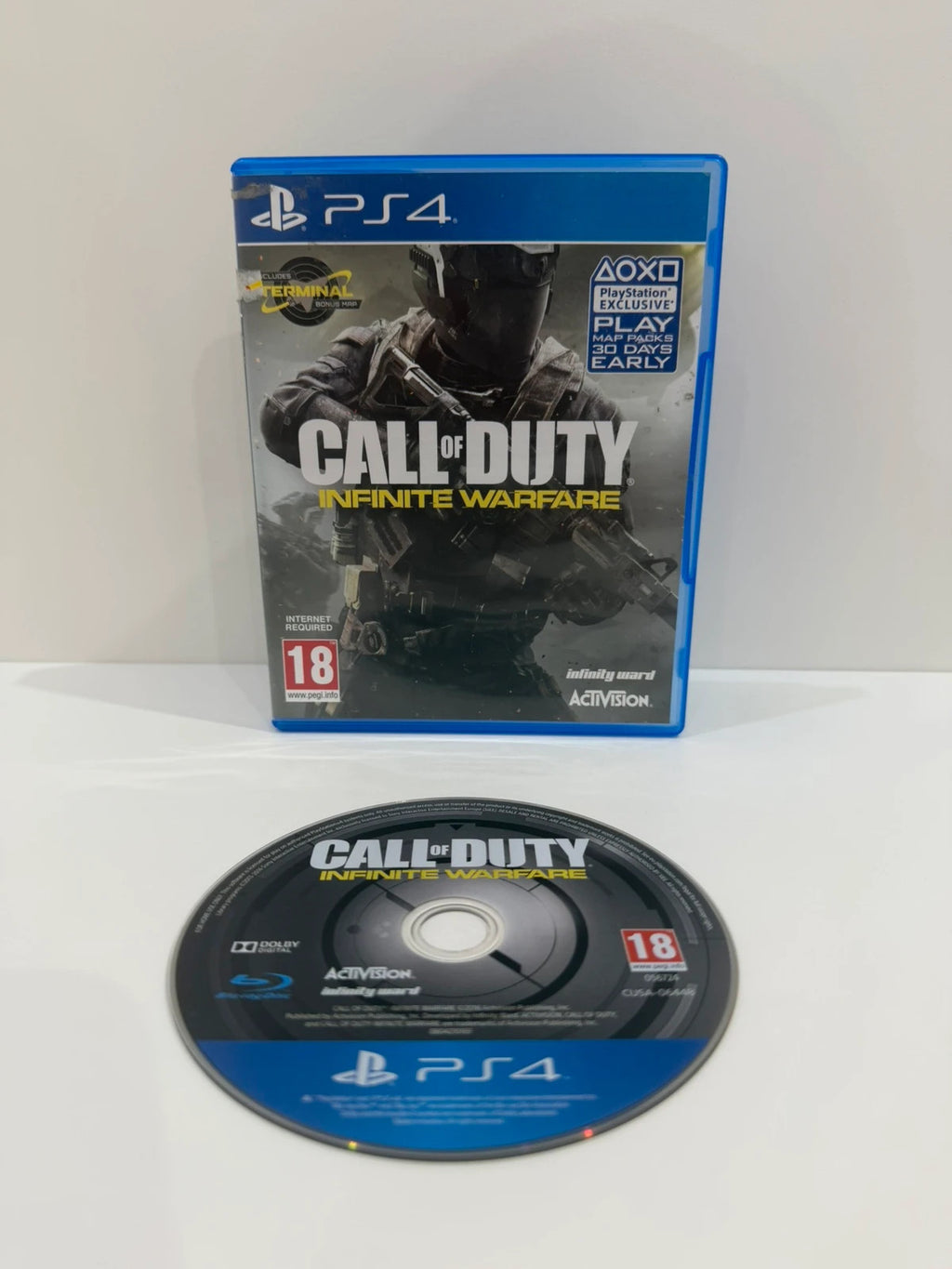 Call Of Duty Infinite Warfare PS4 game disc with case and cover, very good condition.