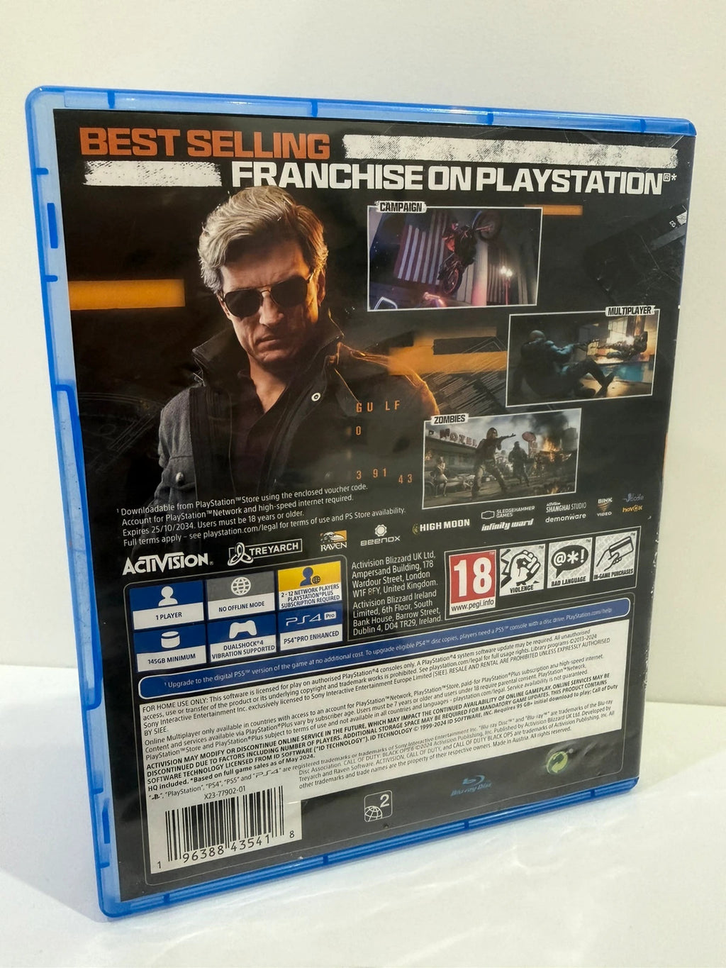 Call of Duty black PS4 game disc with case and cover art.
