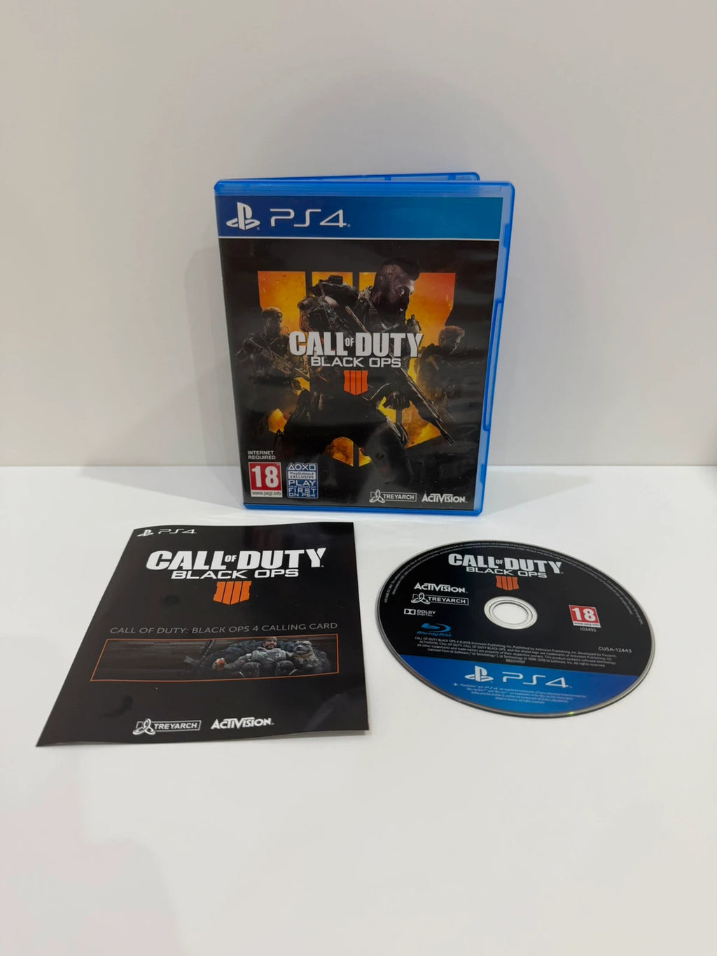 Call of Duty black PS4 game disc with cover art and case, no manual.