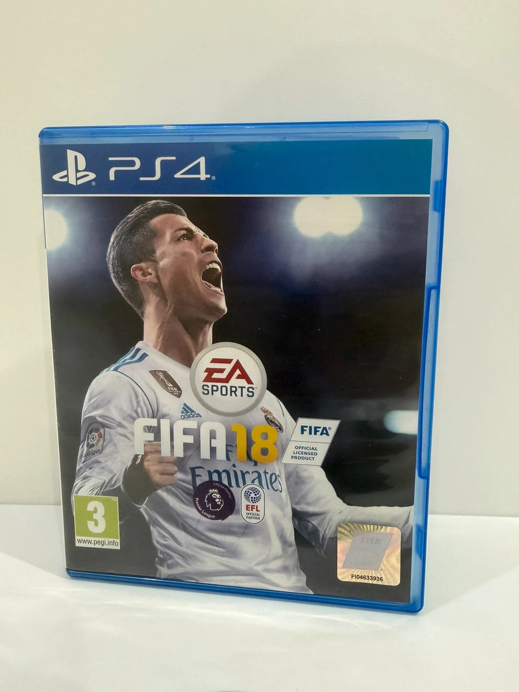 FIFA 18 video game for PlayStation 4 with disc and case in very good condition.