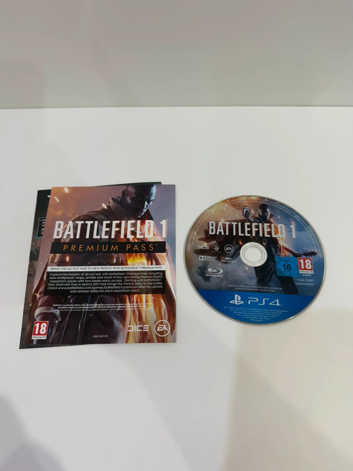 Battlefield 1 video game PS4 disc and case, very good condition, no manual.
