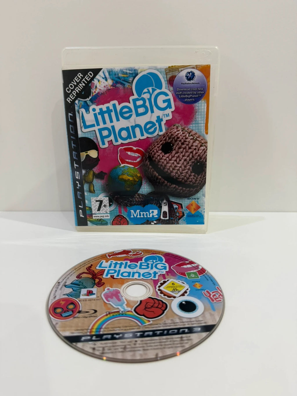 Little Big Planet PS3 game disc with reprinted cover art and case in very good condition.